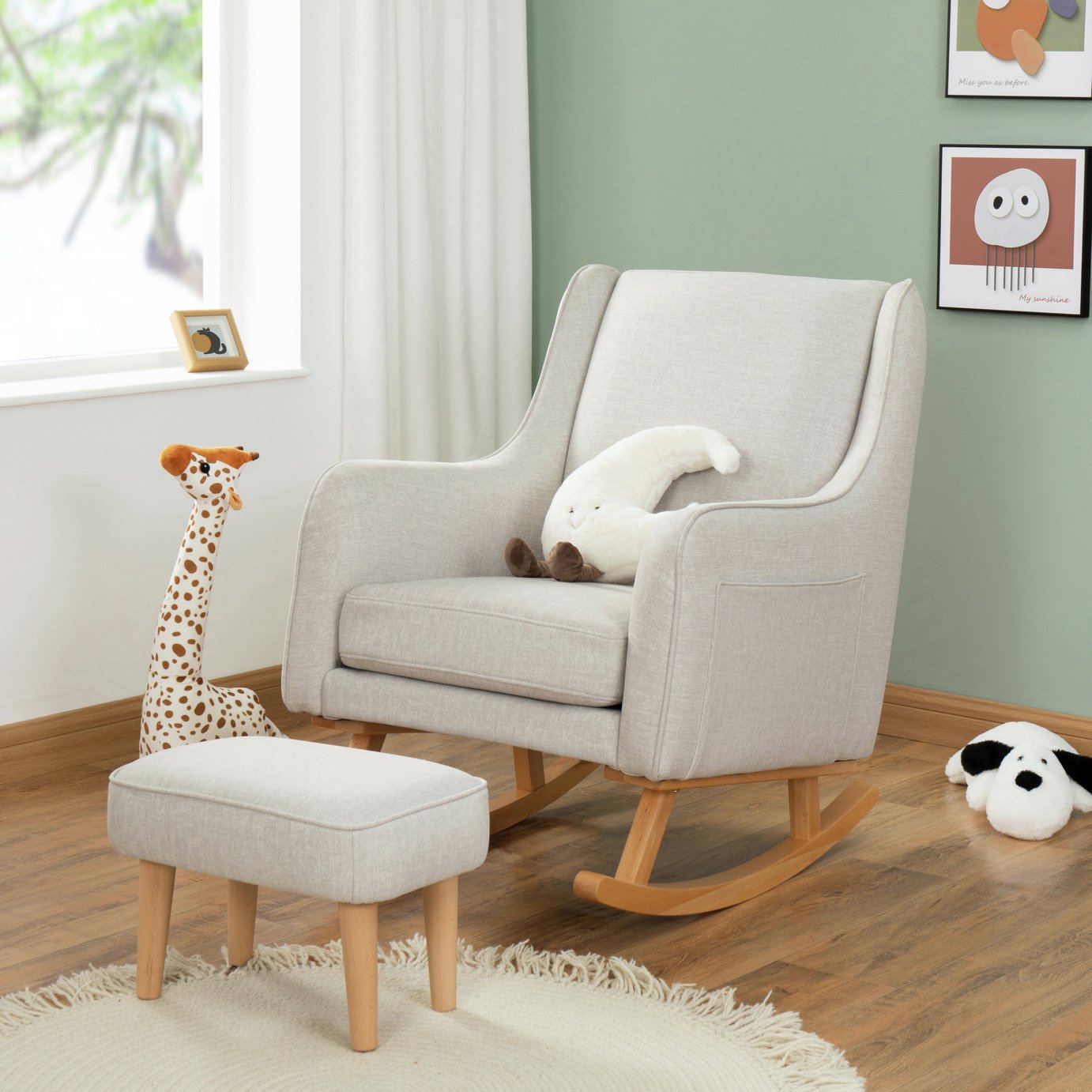Babymore Ida Nursing Chair With Foot Stool - Cashmere