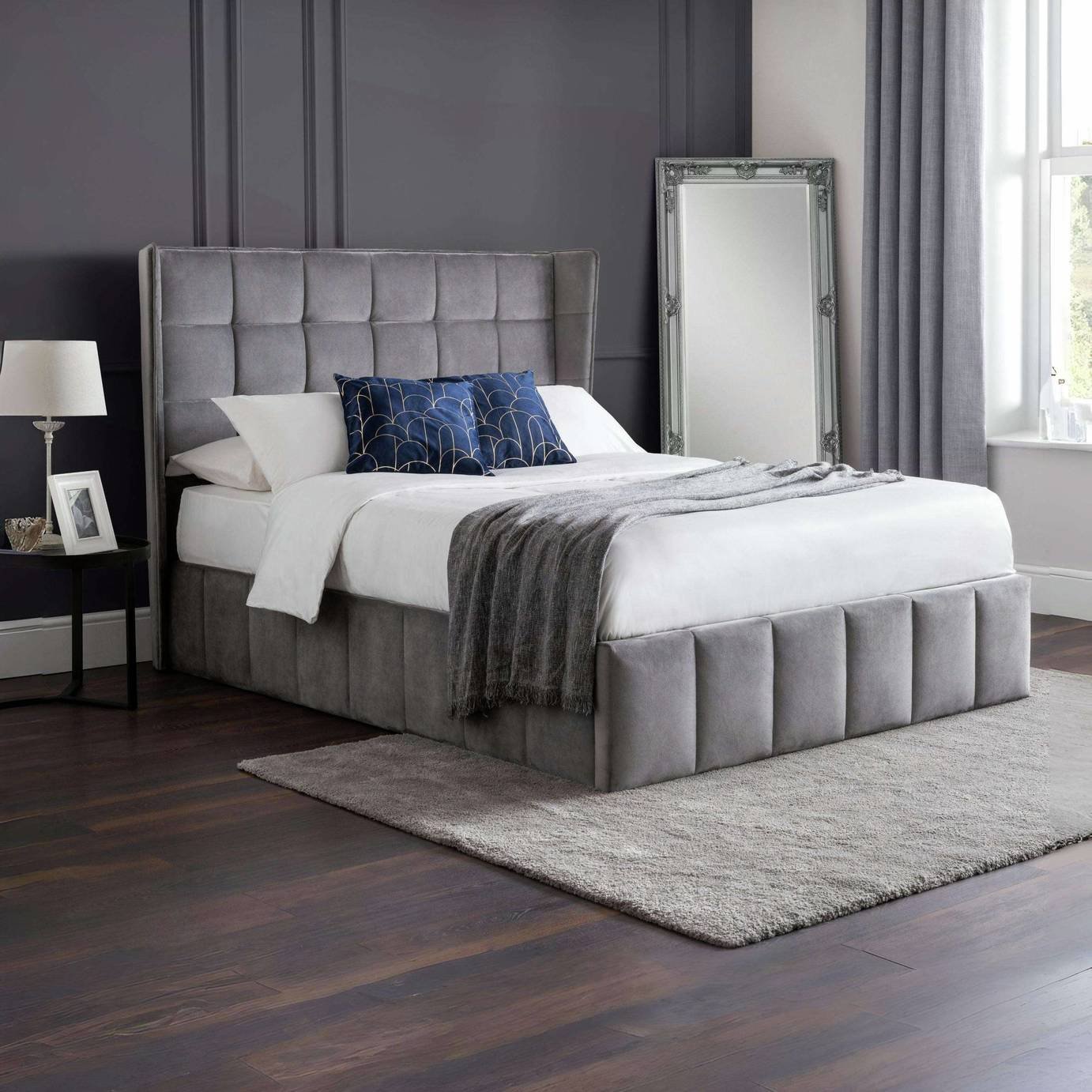 Julian Bowen Gatsby Velvet End Lift Ottoman Bed