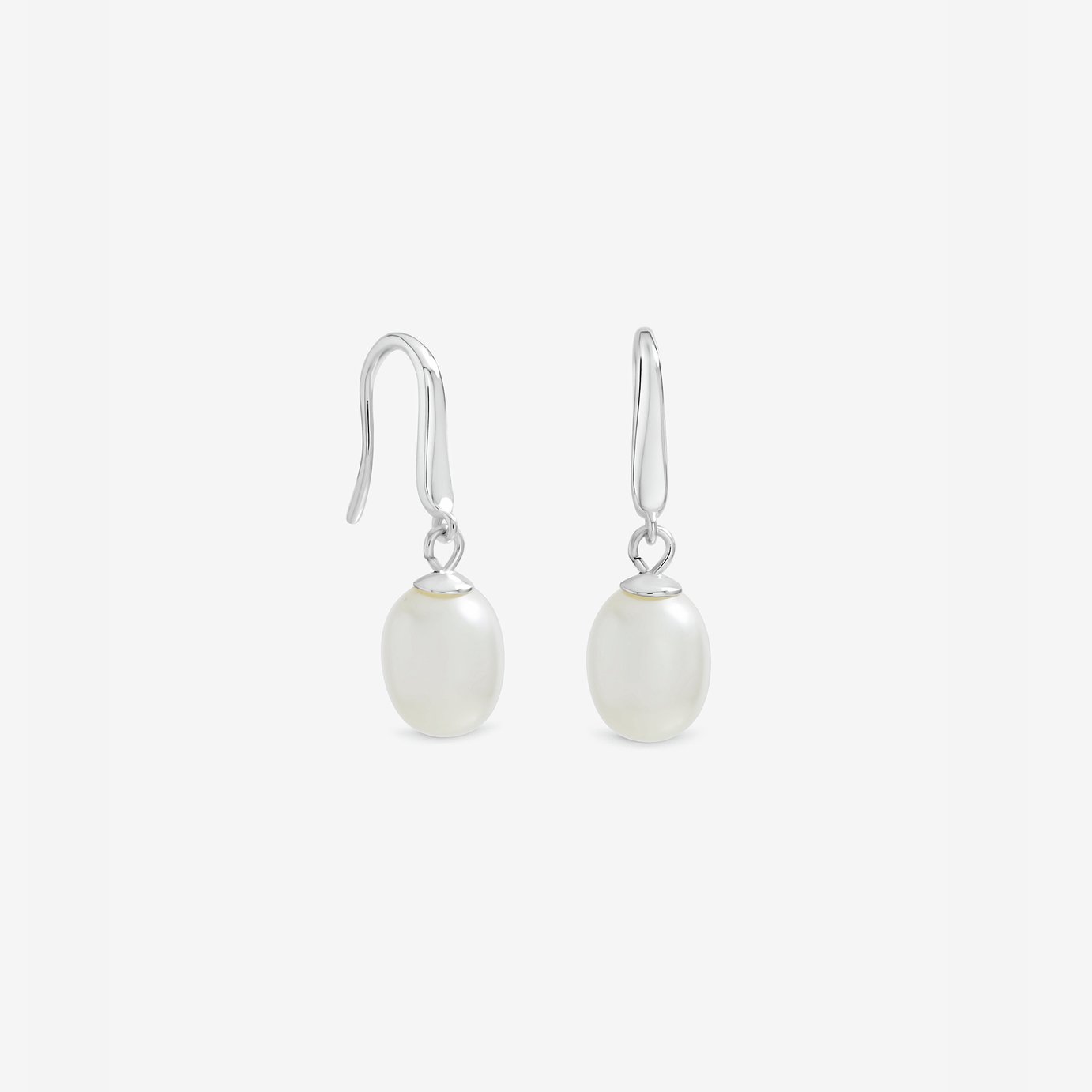 Simply Silver 925 Sterling Silver Plated Pearl Drop Earrings