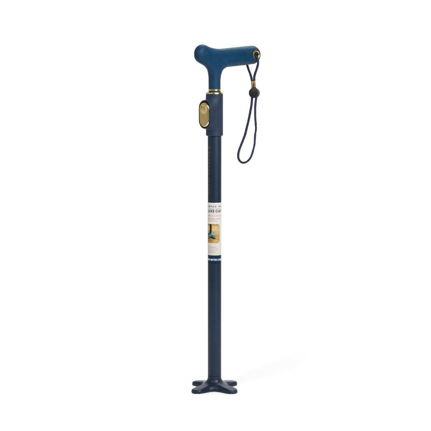 Sharper Image Deluxe Height Adjustable Quad Base Cane