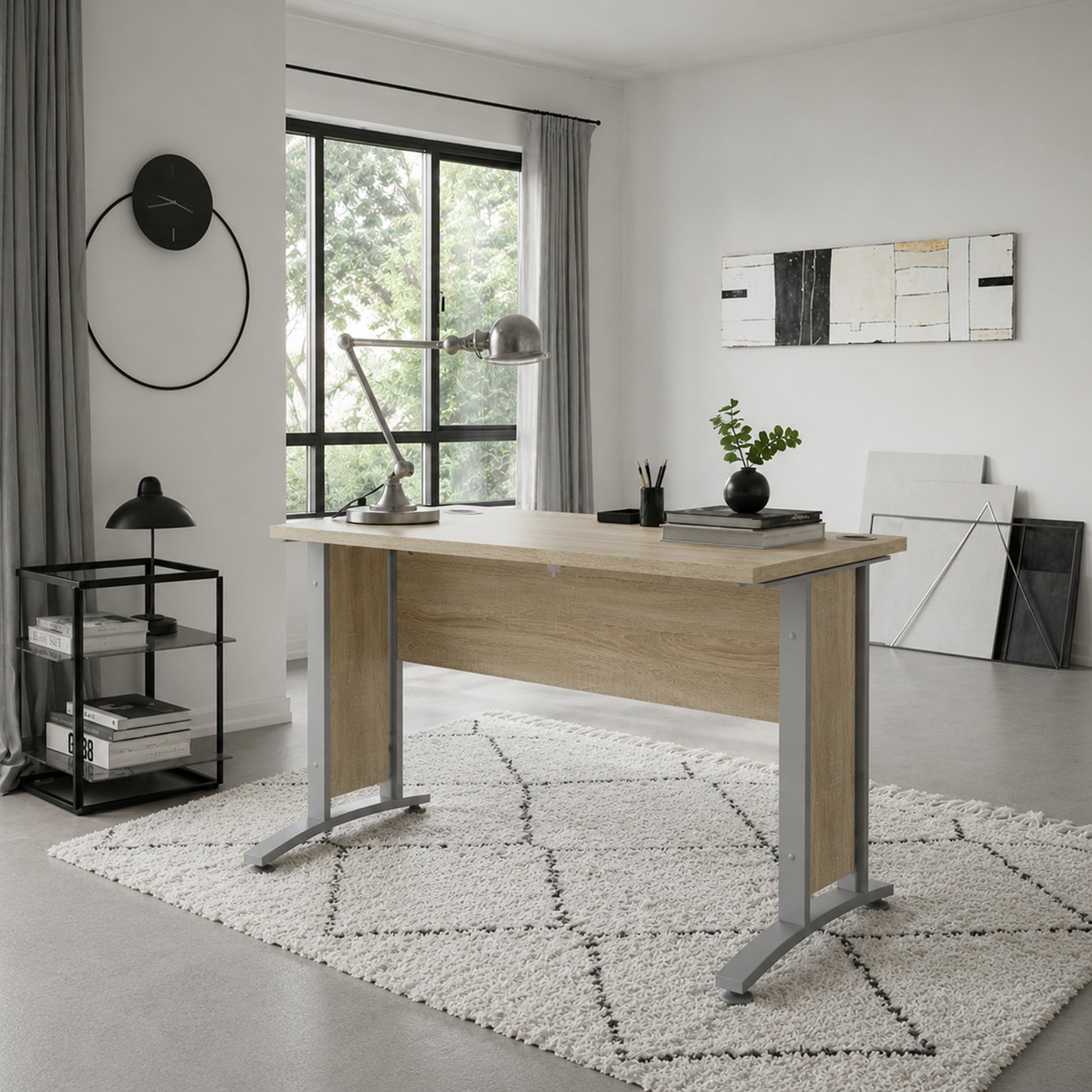 Furniture To Go Prima Desk - Grey and Oak