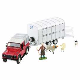 Build Your Farm The Britains Land Rover, Sheep Trailer And Sheep Play Set