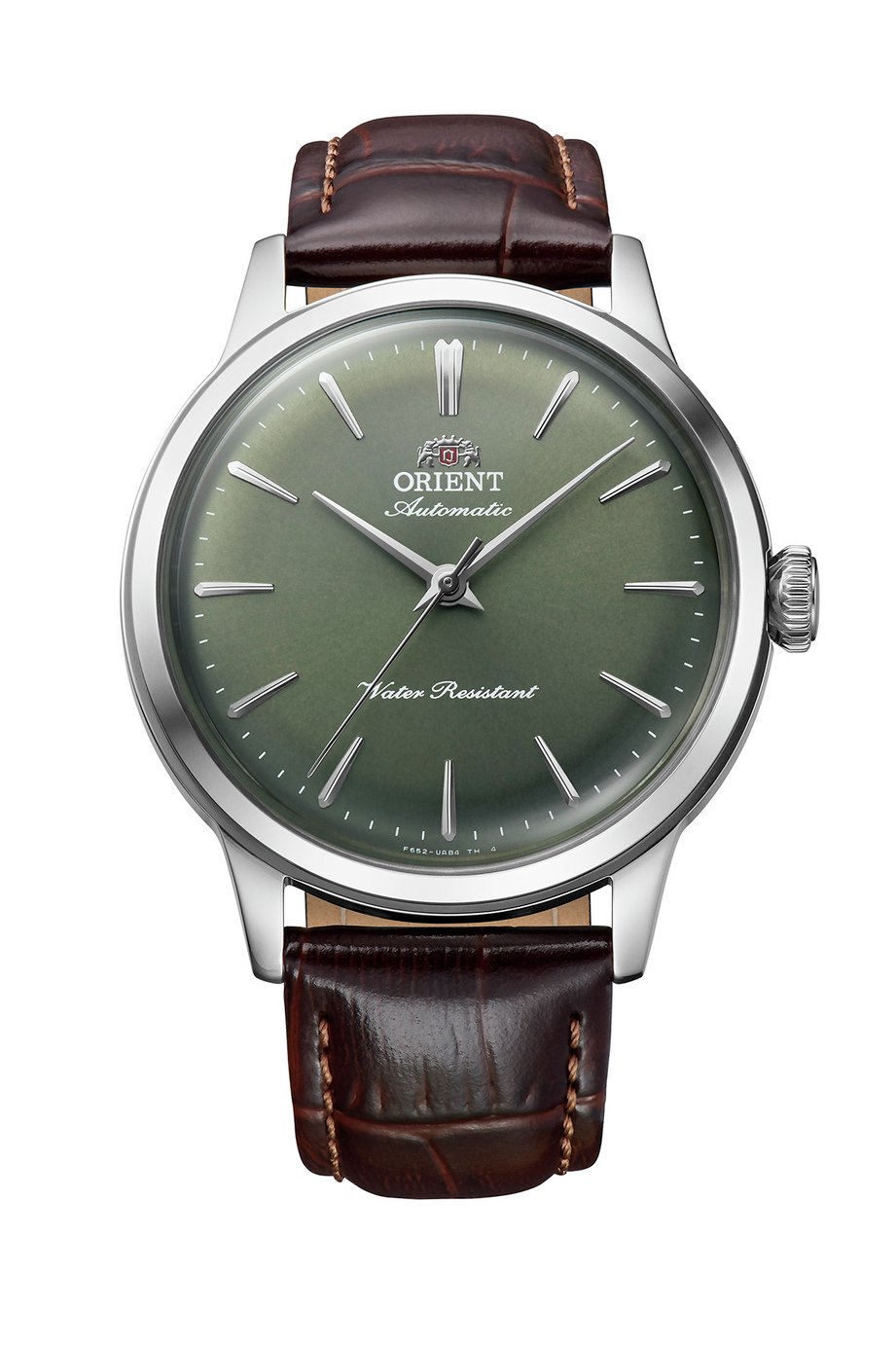 Orient Bambino Green Dial Men's Brown Leather Strap Watch