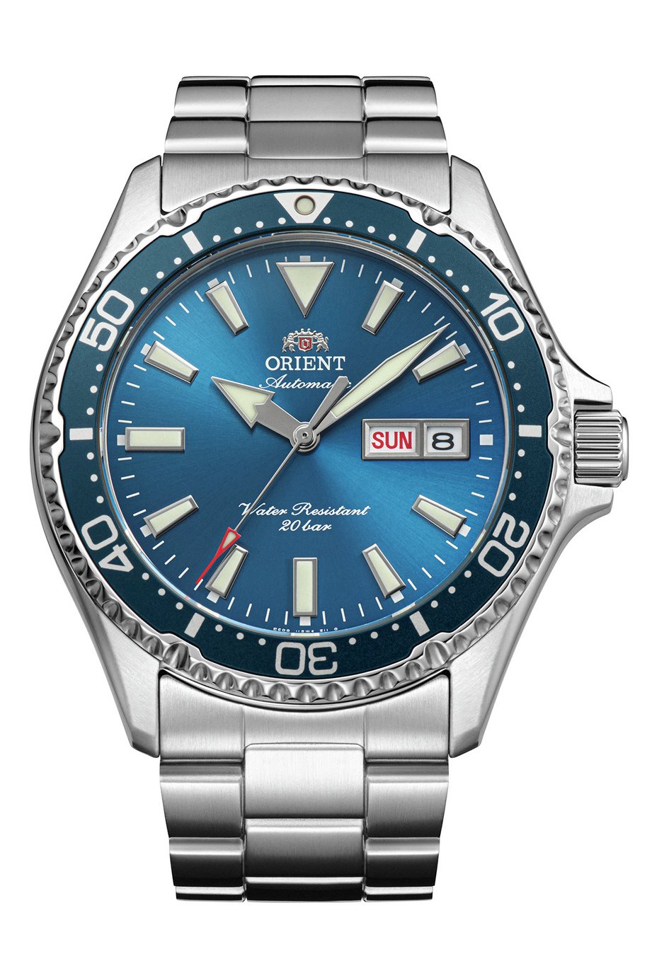 Orient Mako Kamasu Blue Dial Men's Silver Stainless Steel Bracelet Watch