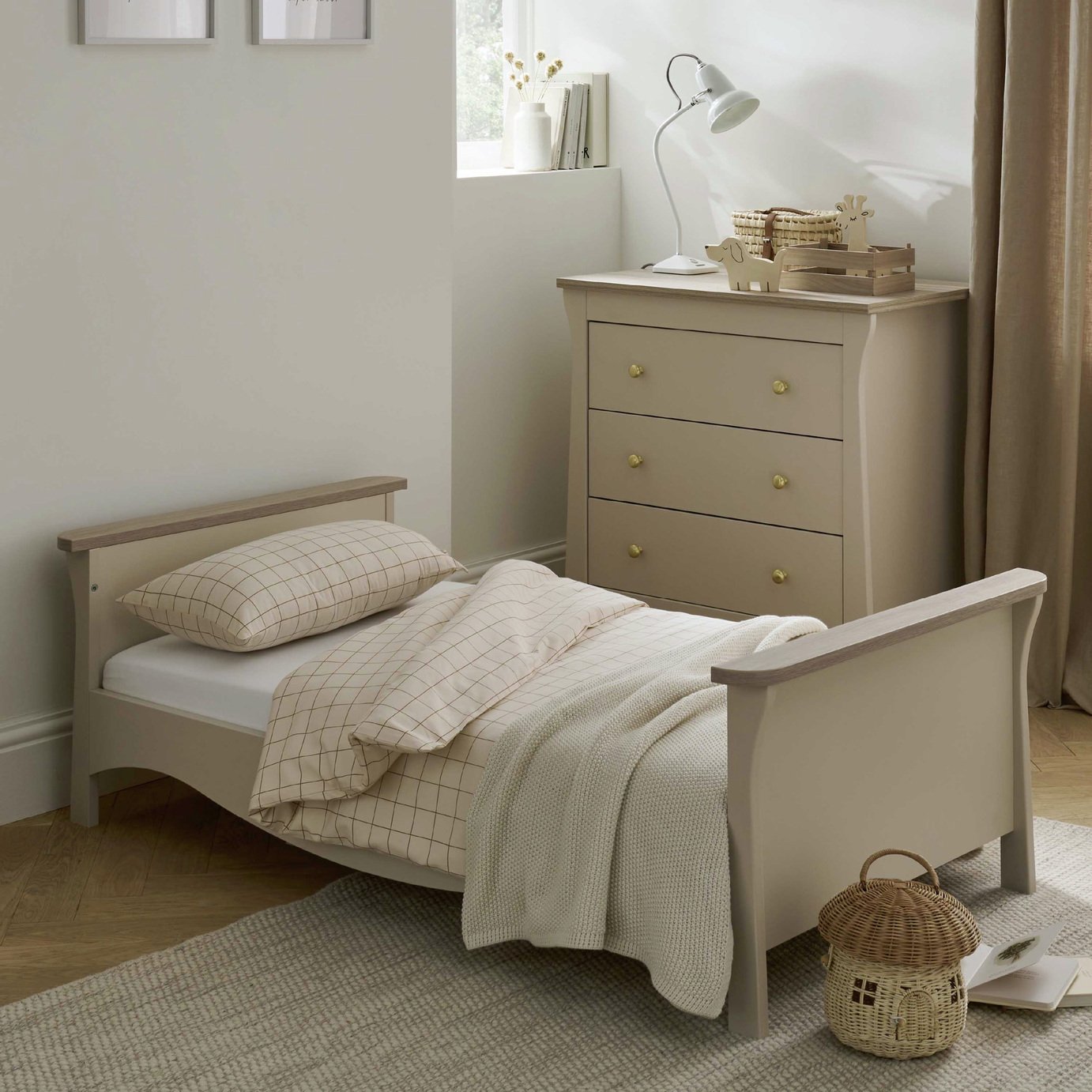 CuddleCo Clara Toddler Bed Frame - Cashmere & Ash