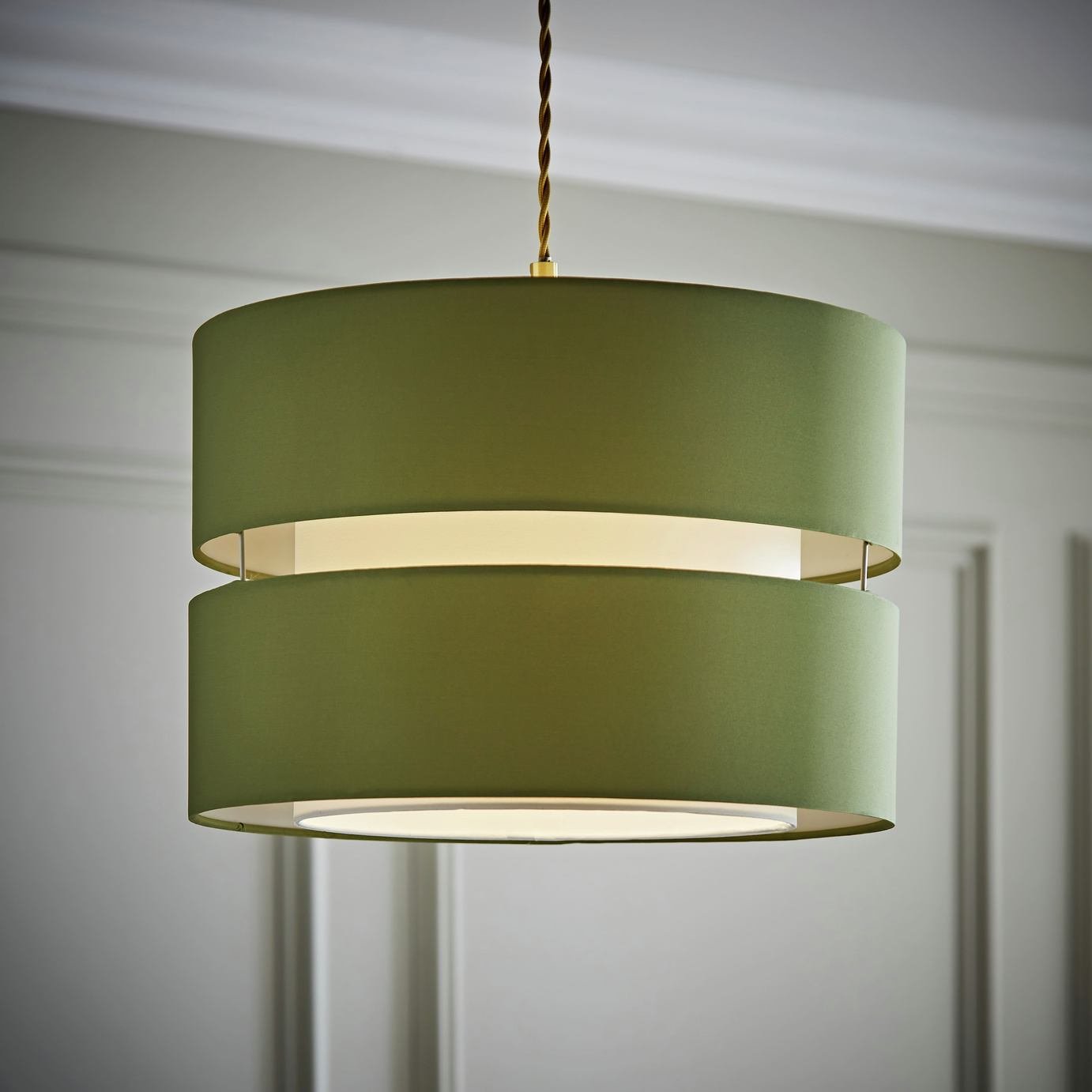 ValueLights Sophia Olive Green Easy Fit Shade - 35cm