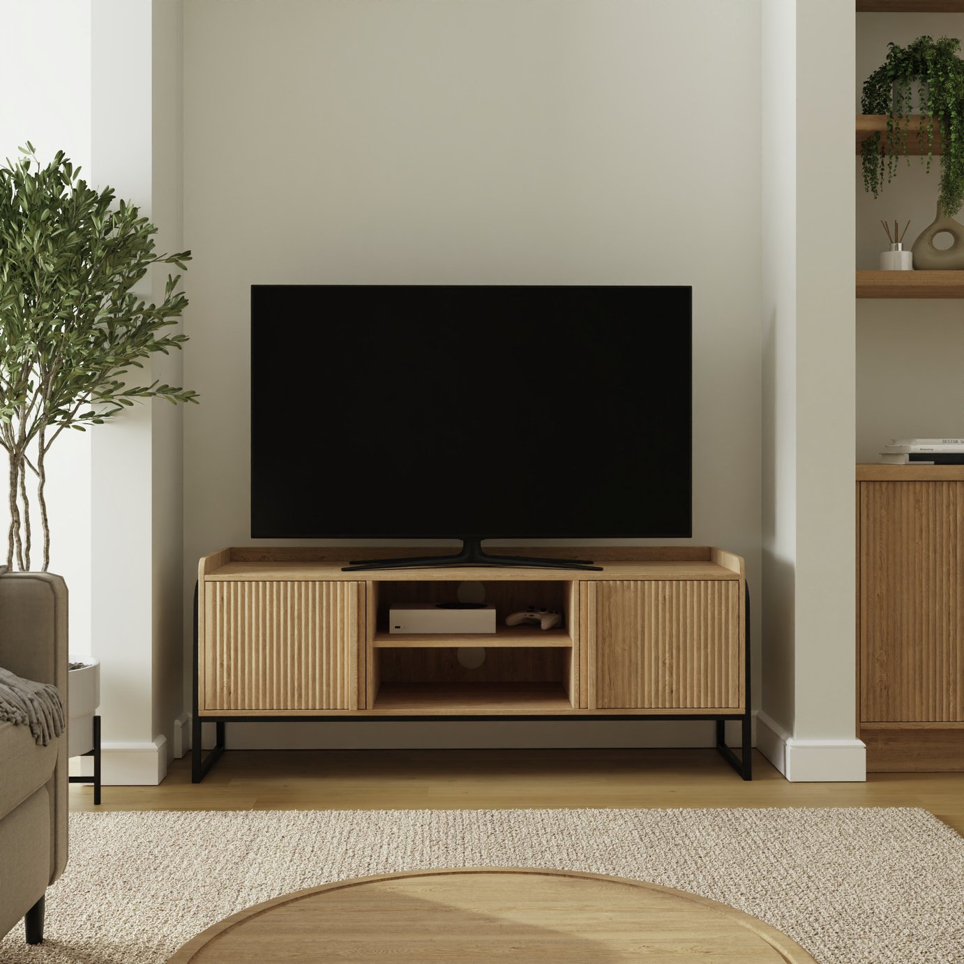GFW Octavia 2 Door TV Unit - Natural