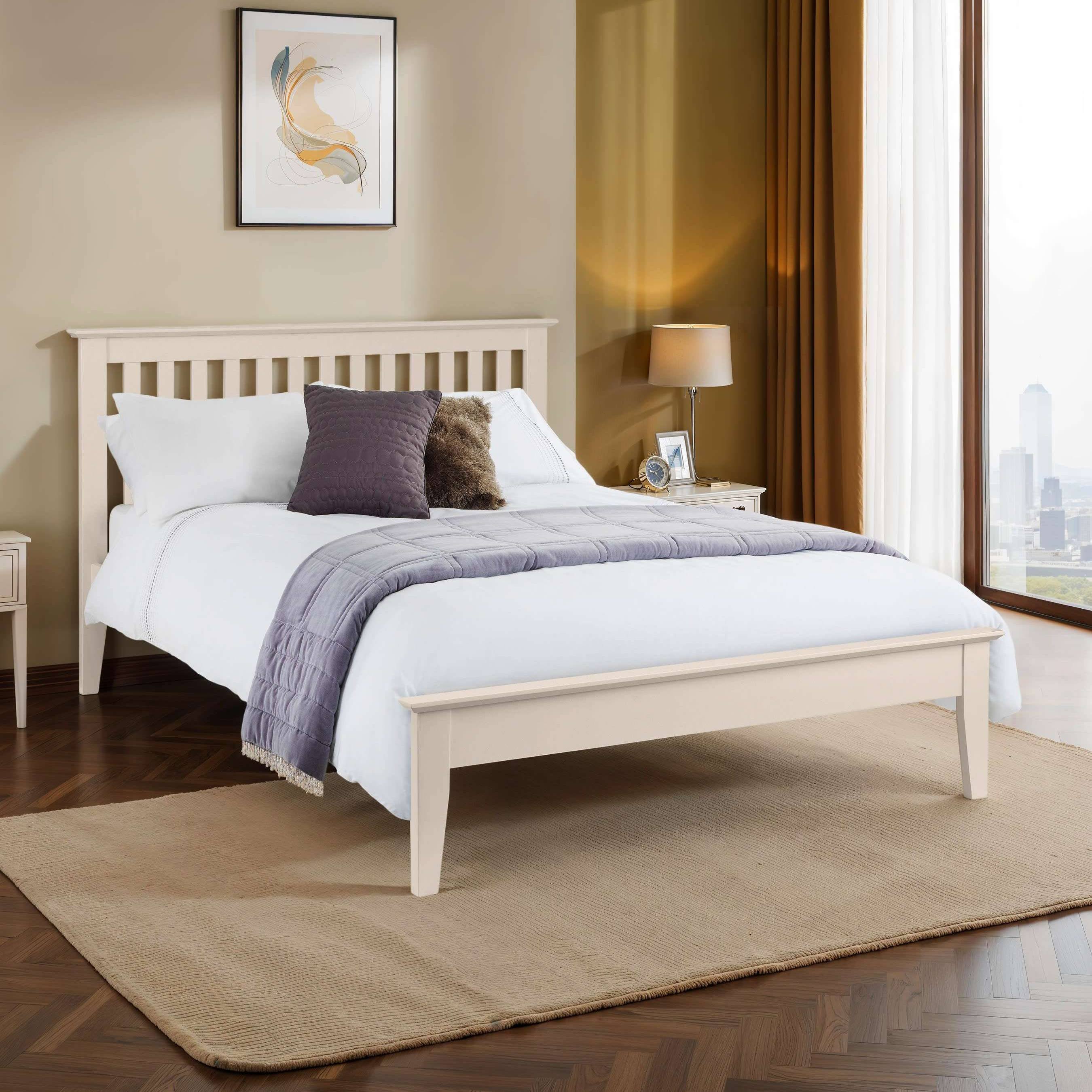 Julian Bowen Salerno Shaker Kingsize Bedframe - Ivory