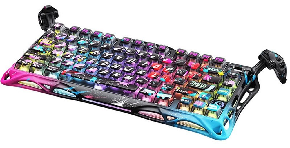 GravaStar Mercury V75 Pro Wired Gaming Keyboard - Neon Graffiti