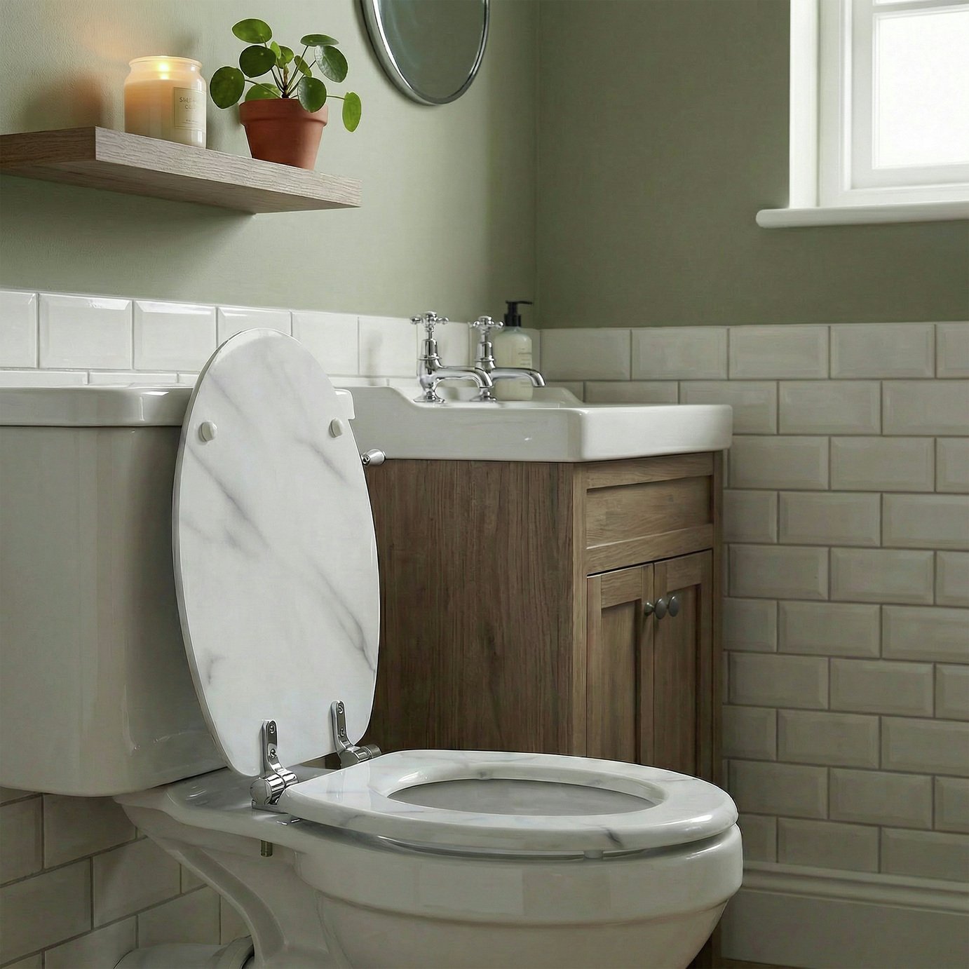 Aqualona Moulded Wood Soft Close Toilet Seat - Marble Effect
