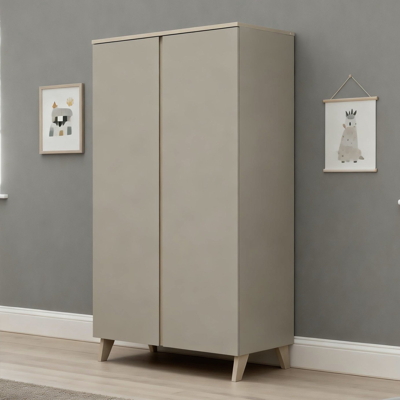 Babymore Dante Nursery 2 Door Wardrobe - Cashmere
