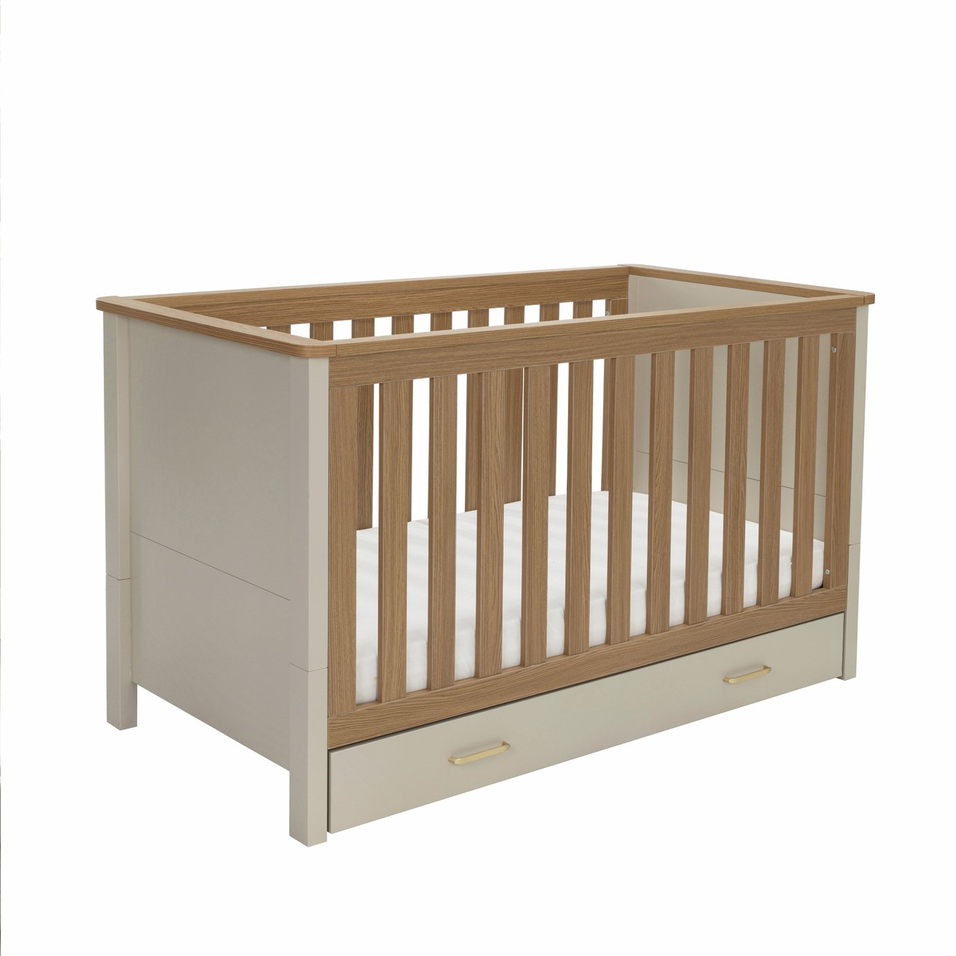 Babymore Mira Cot Bed - Cashmere Warm Oak