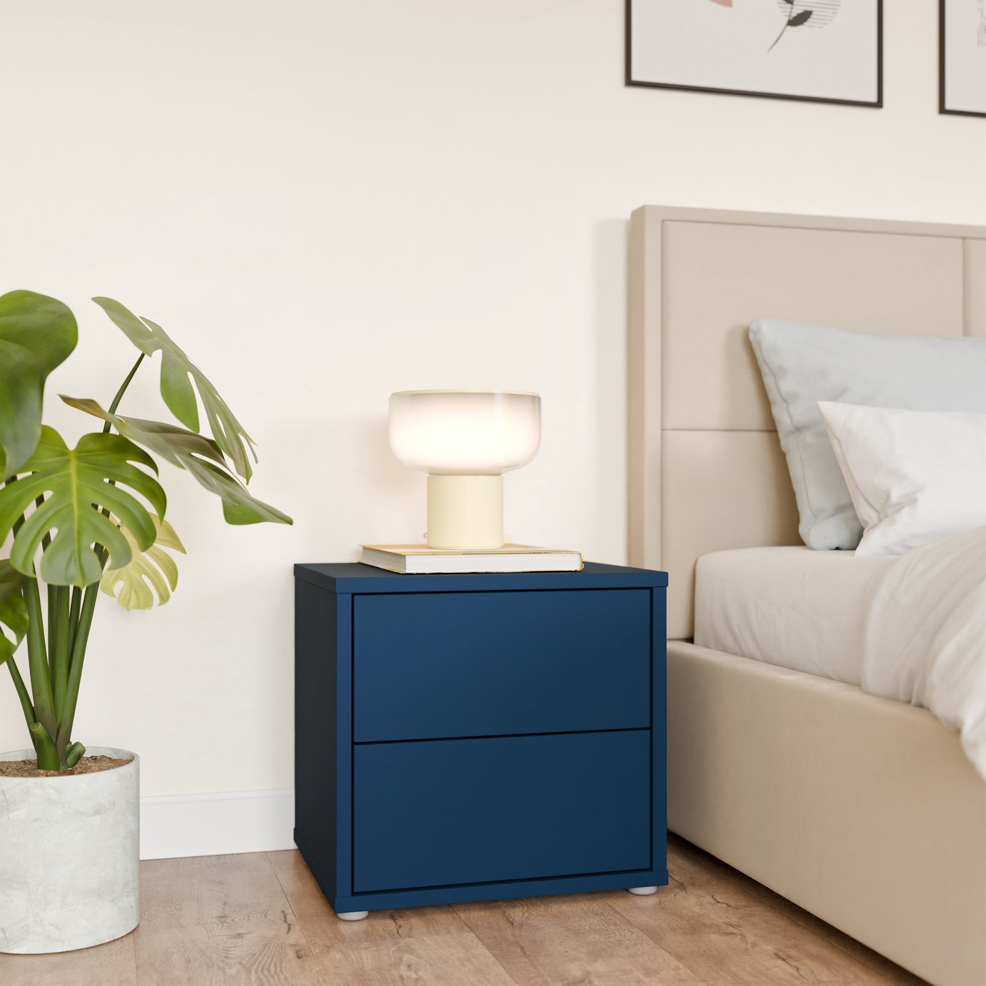 Furniture To Go Alice Springs 2 Drawer Bedside Table - Blue