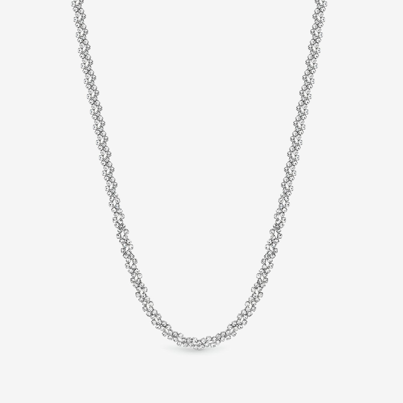 Jon Richard Rhodium Plated Crystal Fine Multi Stone Necklace