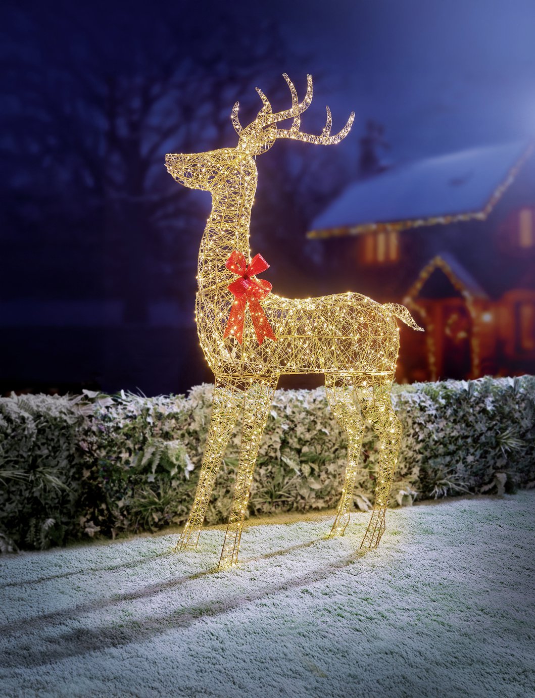 Premier Decorations Christmas Golden Elegance Twist Standing Stag Decoration