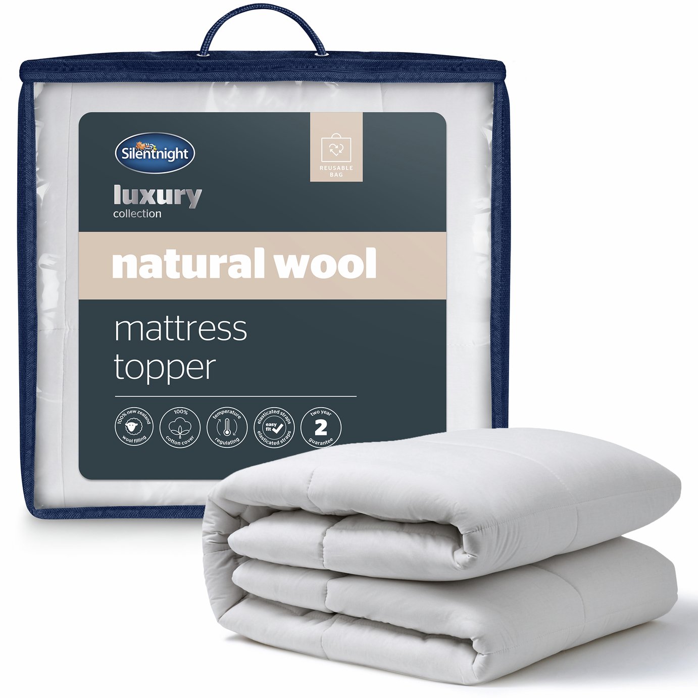 Silentnight Natural Wool Collection 5cm Mattress Topper - King Size