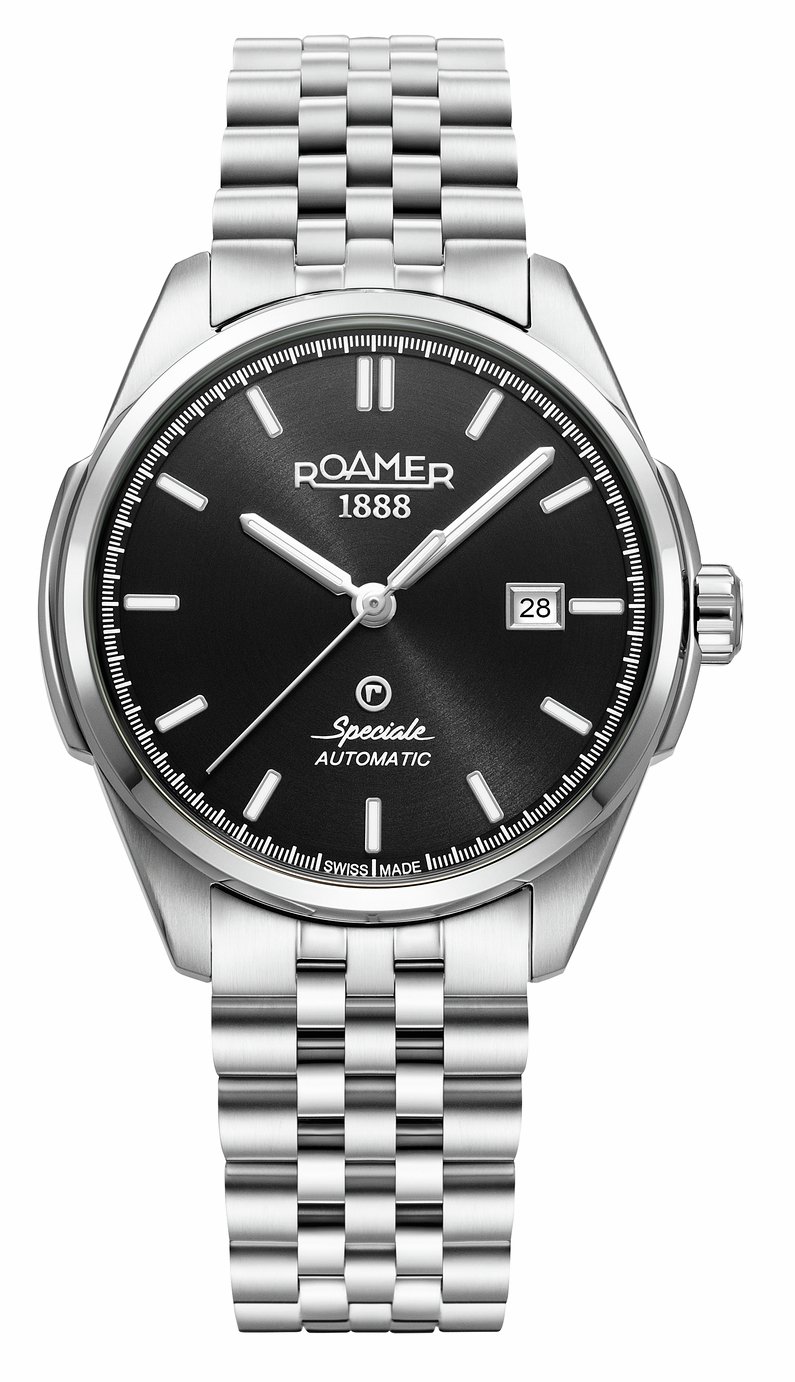 Roamer Men's Black Dial Silver Stainless Steel Bracelet Watch