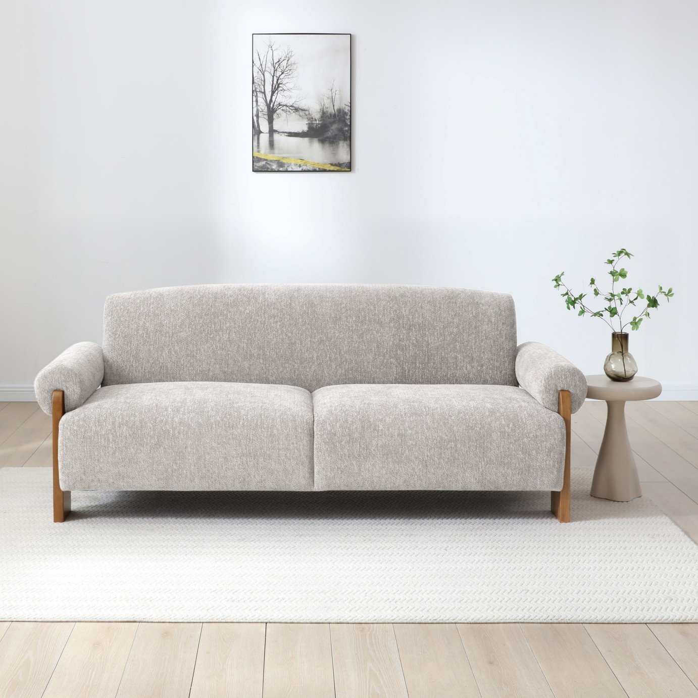 Kyoto Mitch Small Double Fabric Clic Clac Sofa Bed - Natural