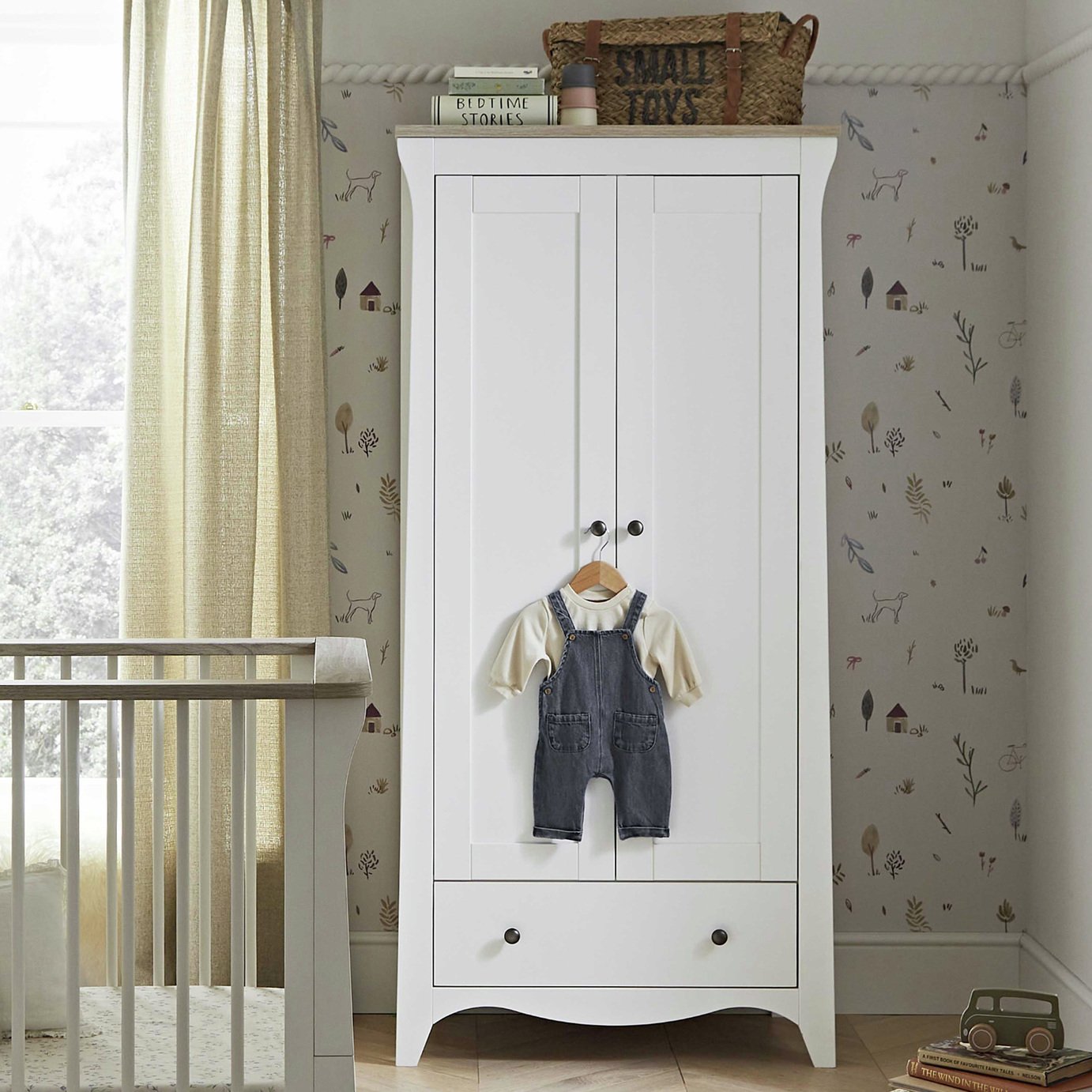 CuddleCo Kids Clara 2 Doors 1 Drawer Wardrobe - White