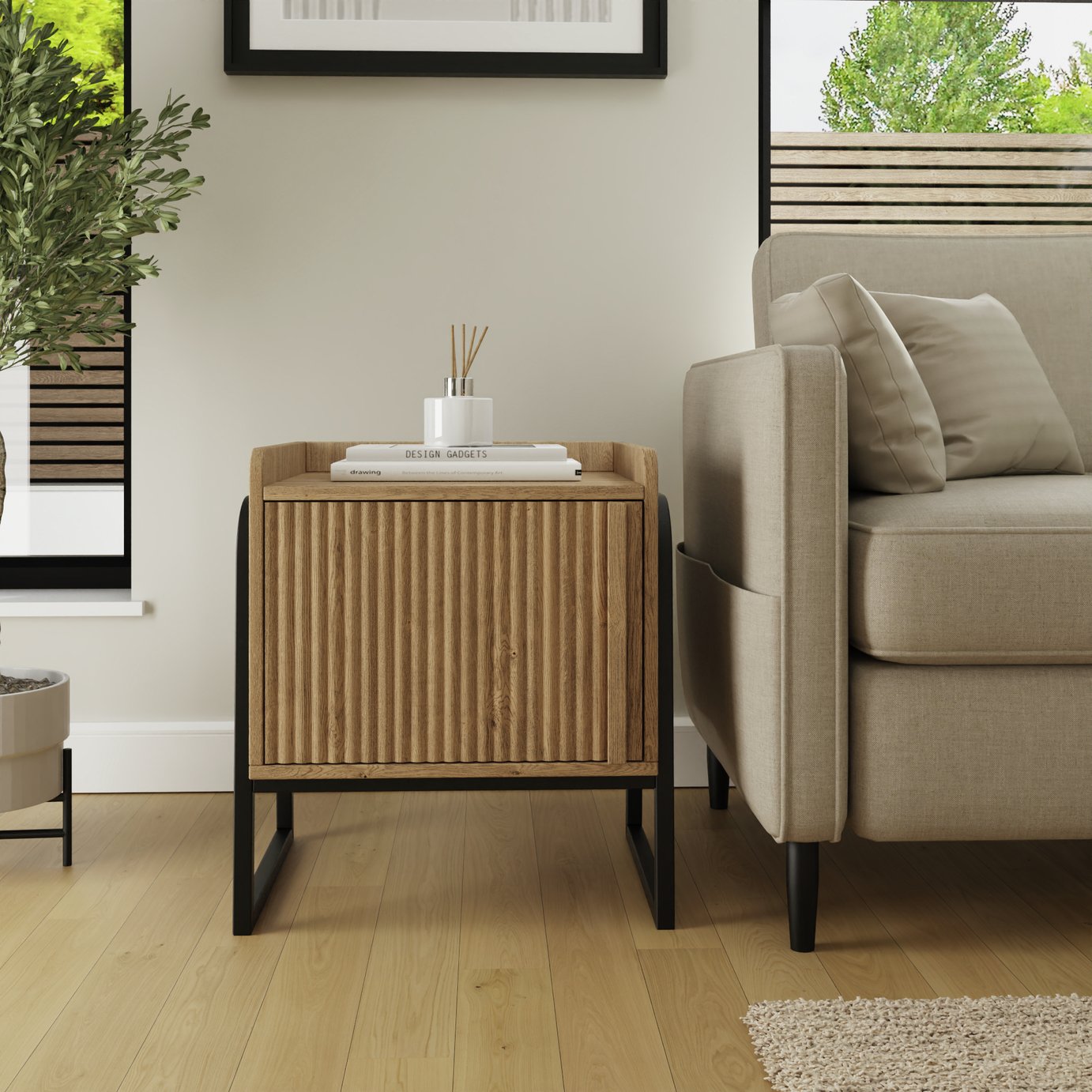 GFW Octavia Side Lamp Table - Natural