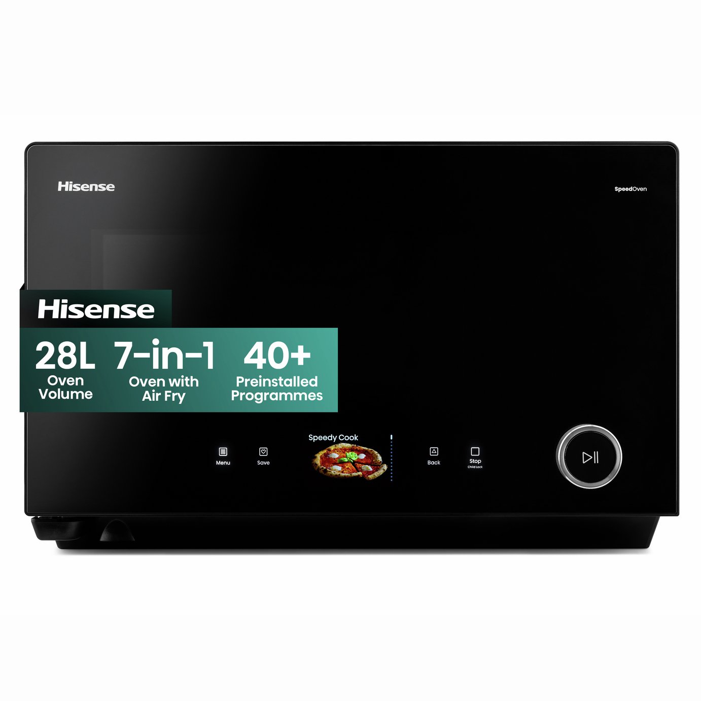 Hisense 800W 7-in-1 Speed Combination Microwave H28SO1UK - Black
