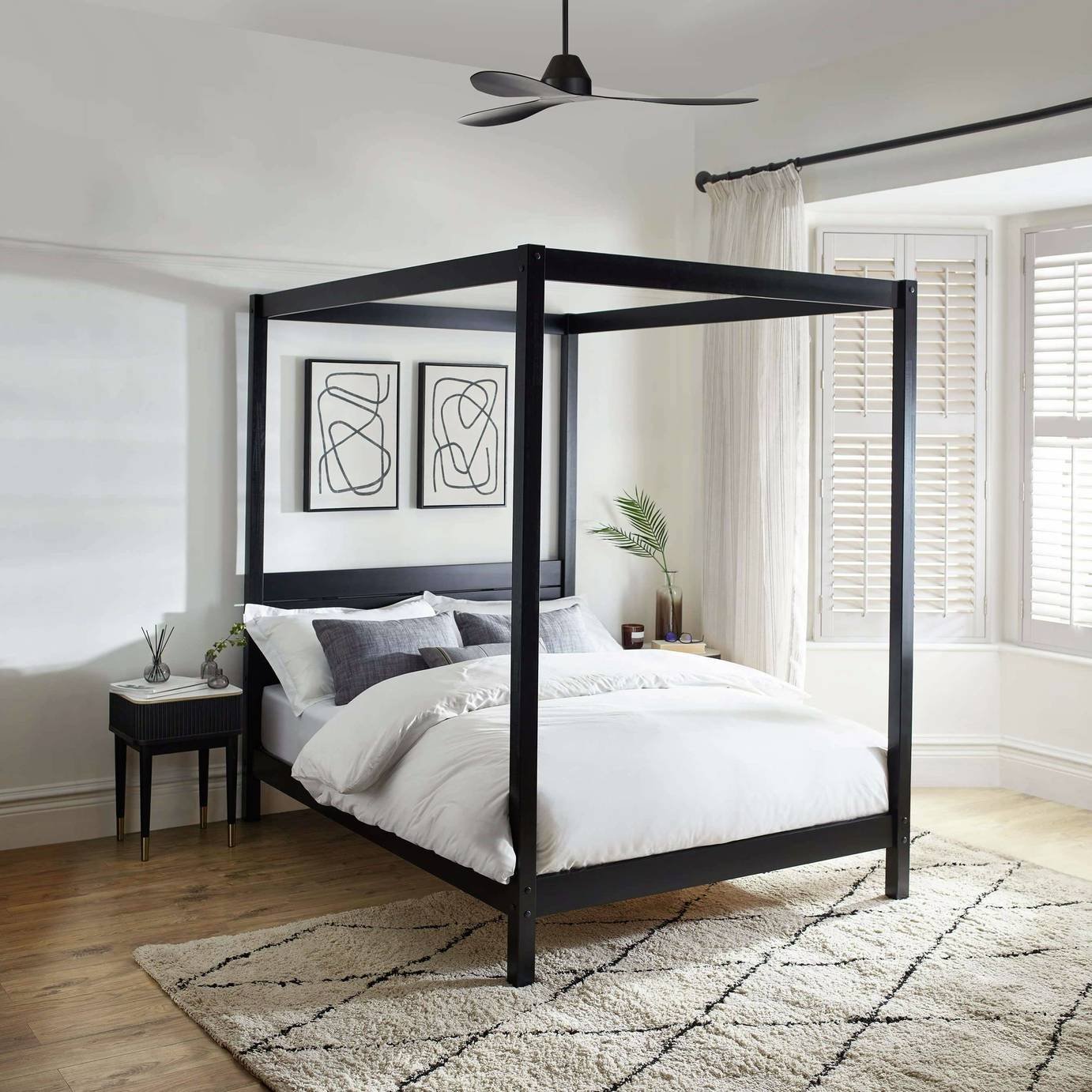 Julian Bowen Roxanne Canopy Double Bedframe - Black