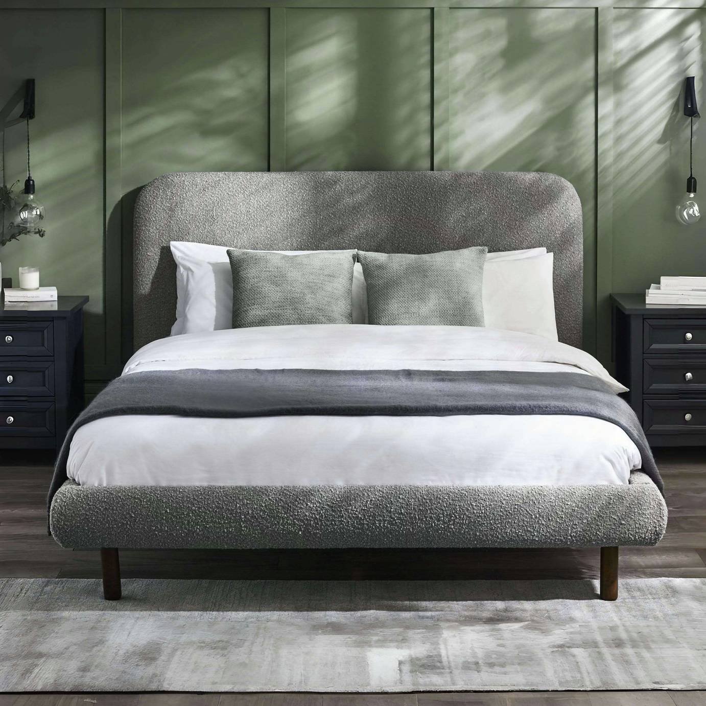 Julian Bowen Hannah Double Boucle Bedframe - Grey