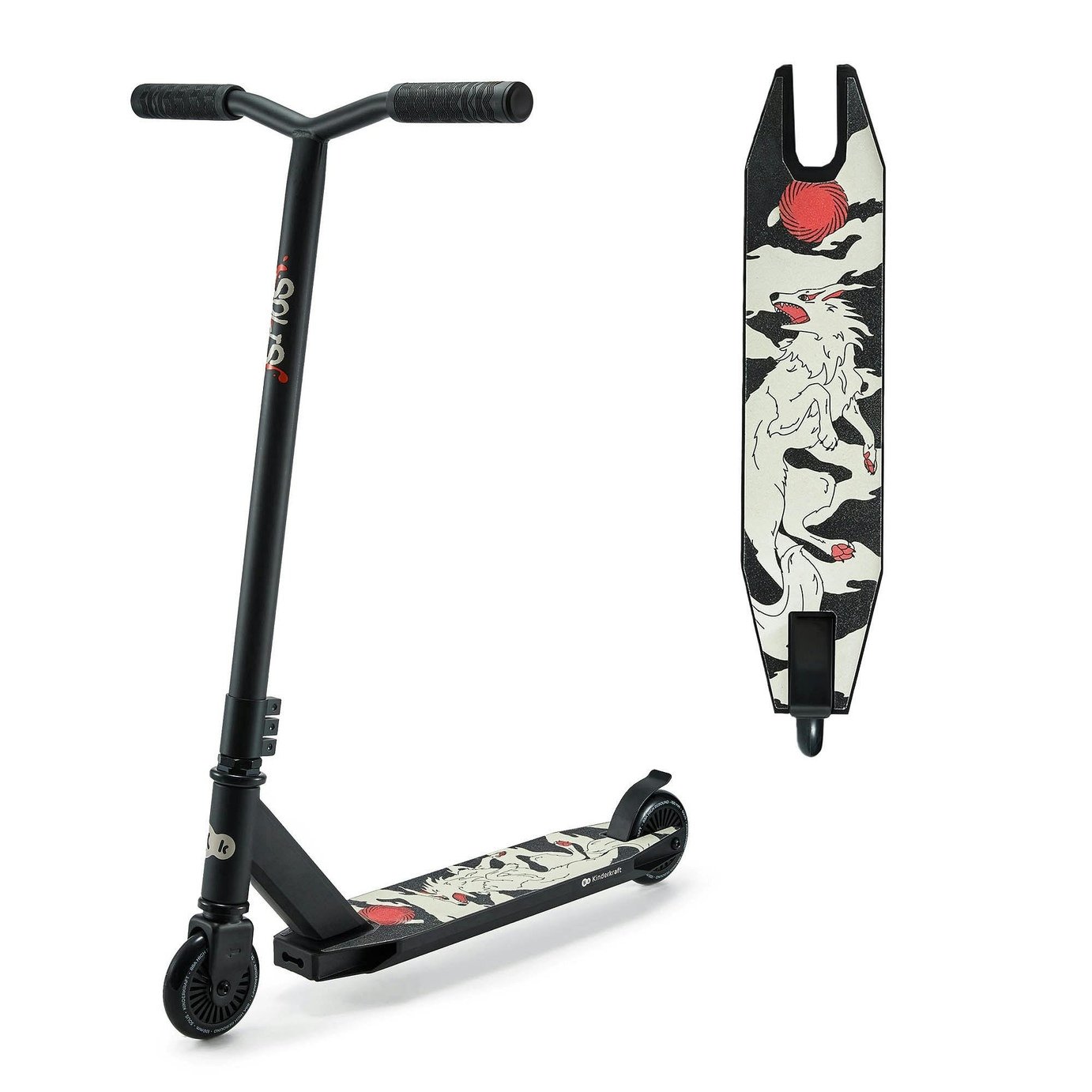 Kinderkraft Solis 2 Wheel Stunt Kids Scooter - Black
