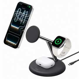 Belkin UltraCharge 25W Qi2.2 3-In-1 Wireless Charger - Black
