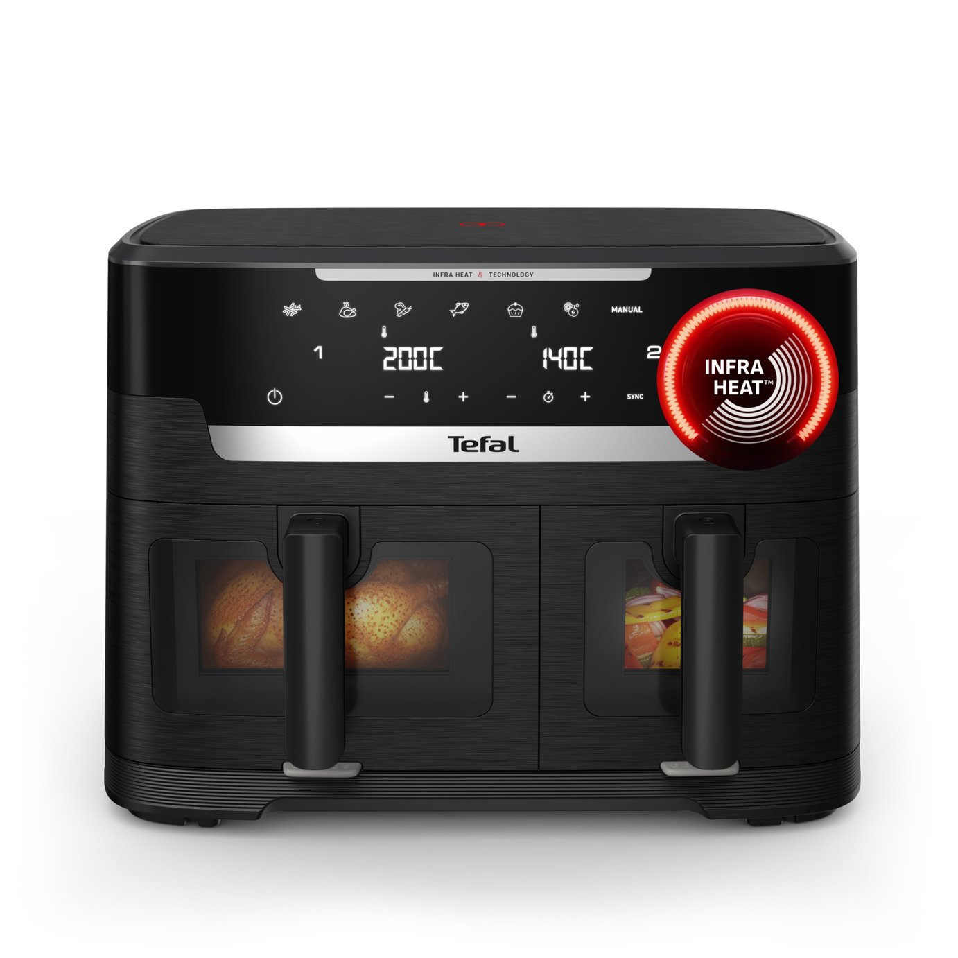 Tefal Ingenio Dual XXL EY9478G0 Infrared 11L Air Fryer - Black