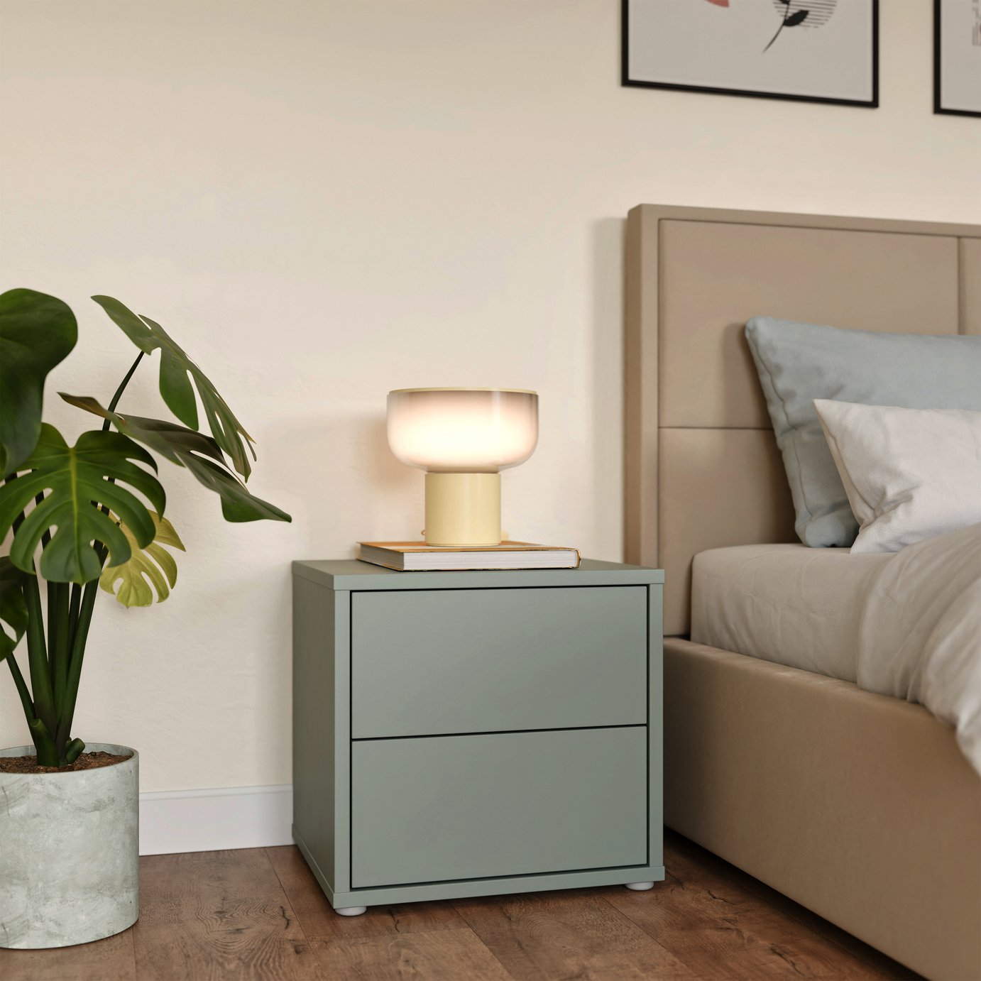 Furniture To Go Alice Springs 2 Drawer Bedside Table - Green