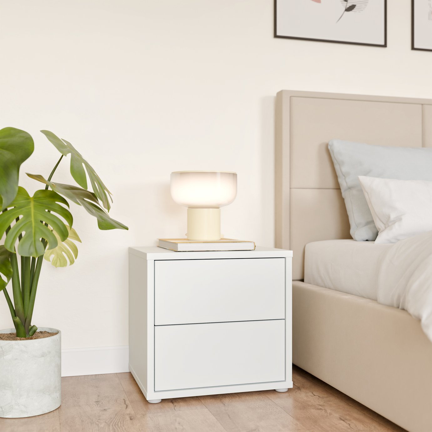 Furniture To Go Alice Springs 2 Drawer Bedside Table - Grey
