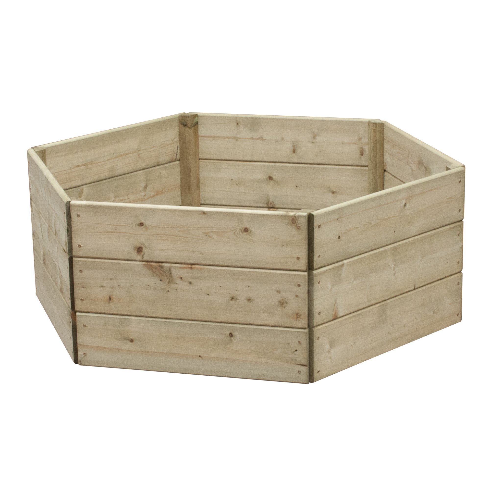 Greena Hexagonal Wooden Raised Bed 45 cm High, 60cm each side