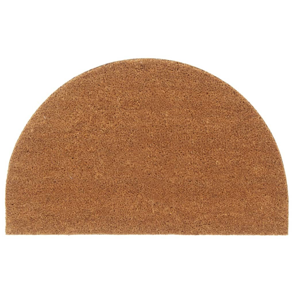Walplus 24 mm Thick Half Round Coir Door Mat - Natural - 50 x 80 cm