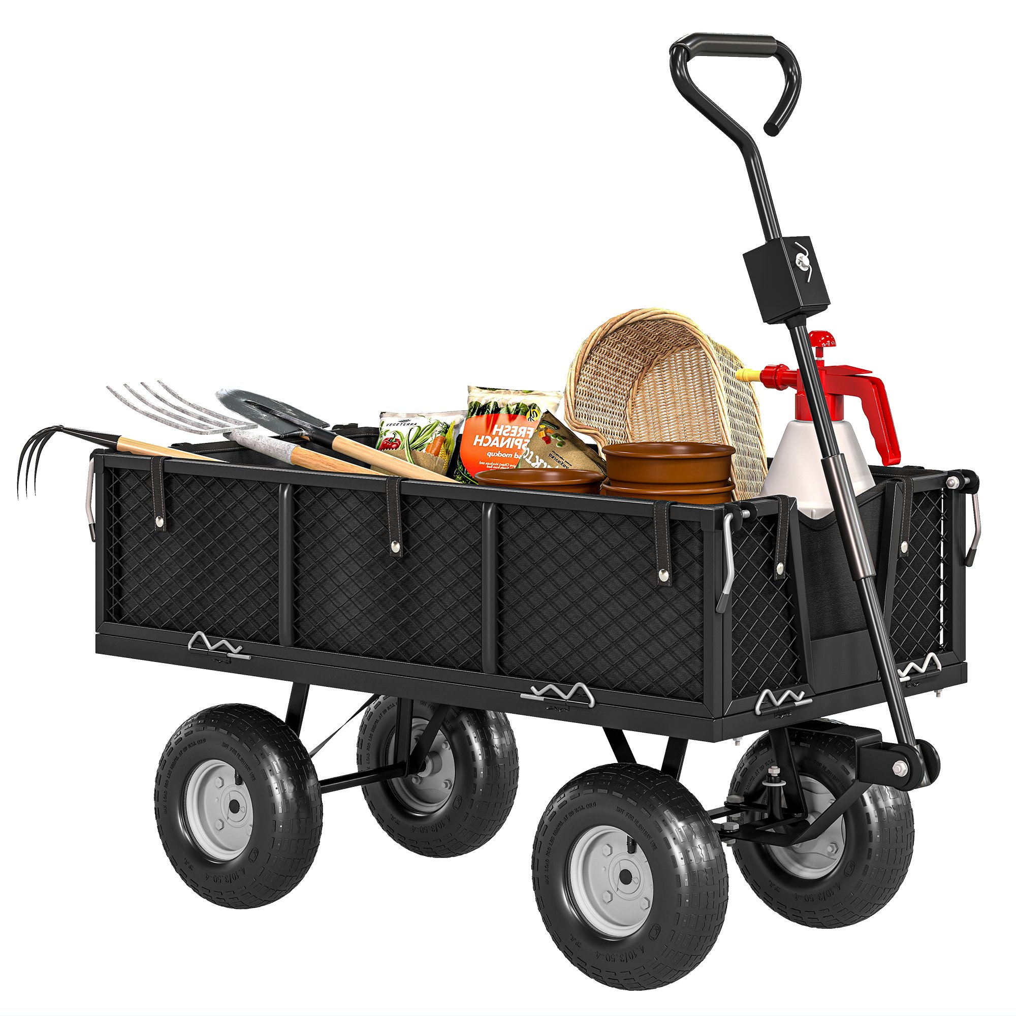 Outsunny Heavy Duty Festival Trolley with Removable Liner - Black