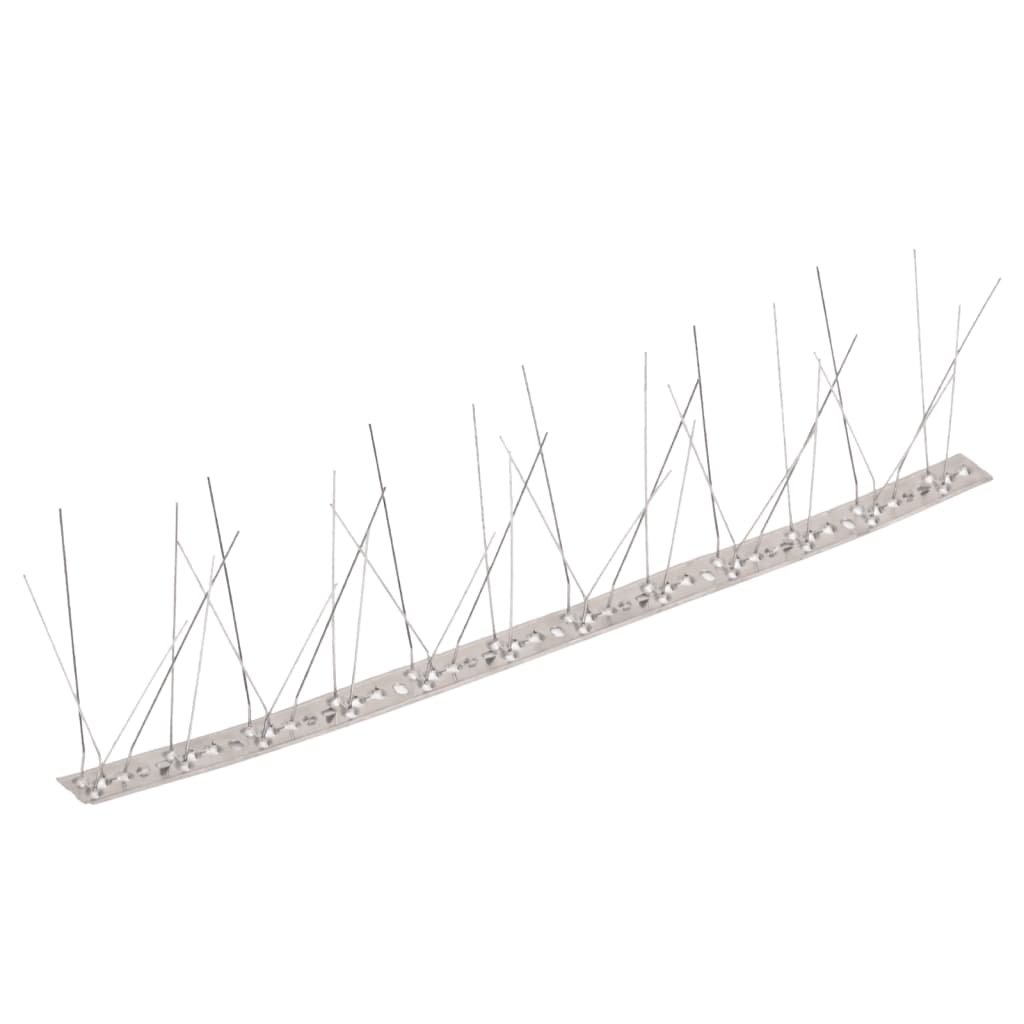 Walplus Set of 20 Stainless Steel Row Bird and Pigeon Spikes - 1000 cm