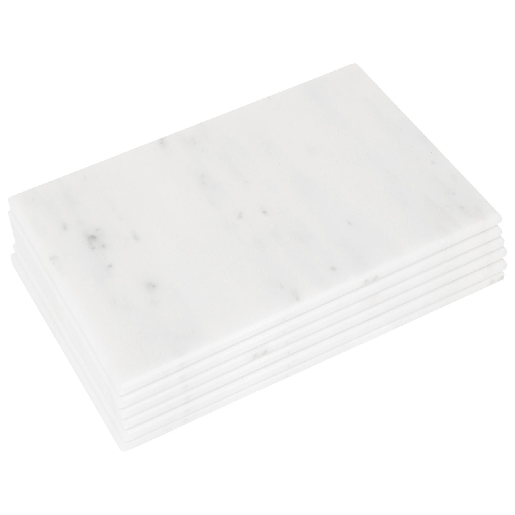 Argon Tableware Rectangle Marble Placemats Pack of 6 - White