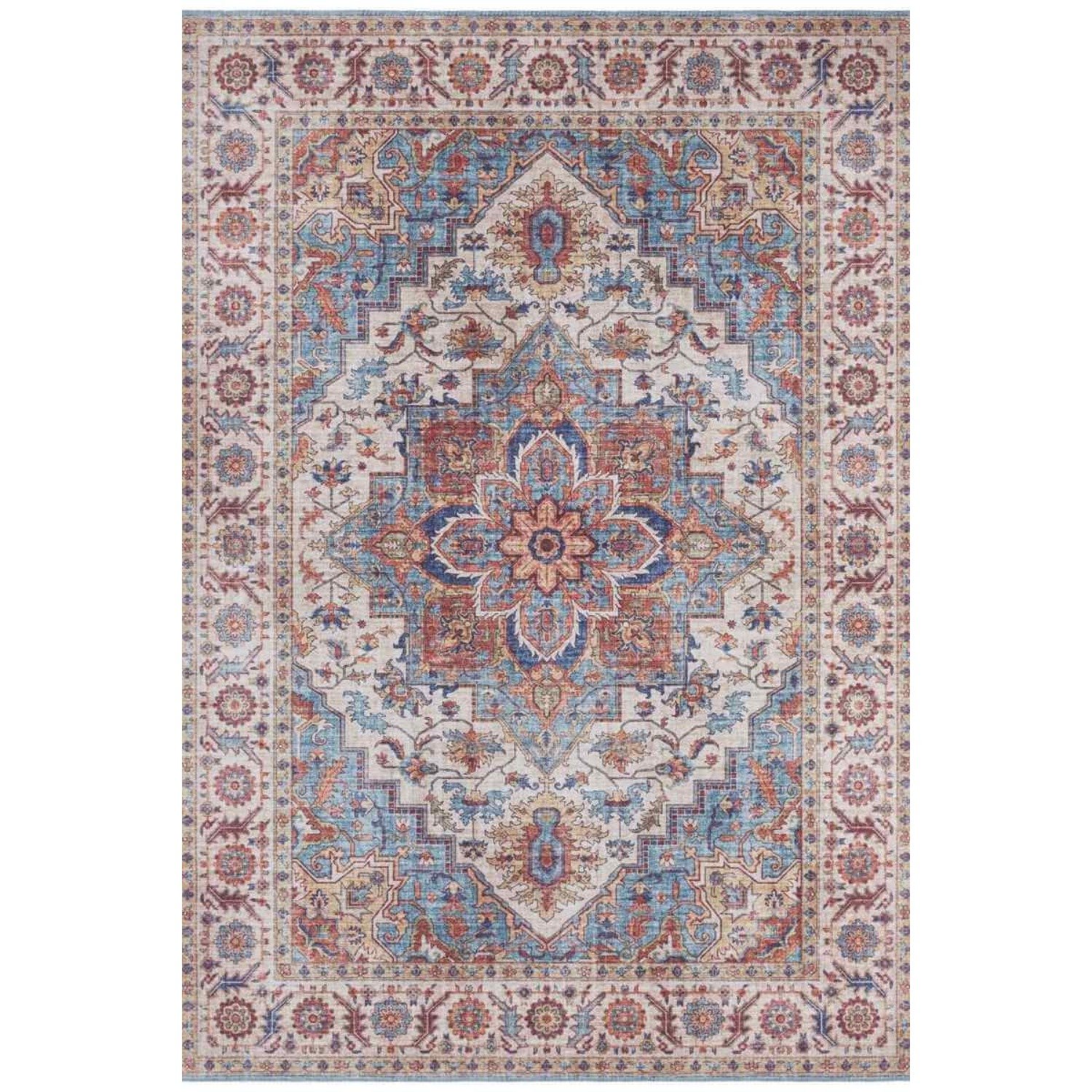 Hanse Home Blue Oriental Anthea Vintage Medallion Flatweave Rug - 80 x 150cm