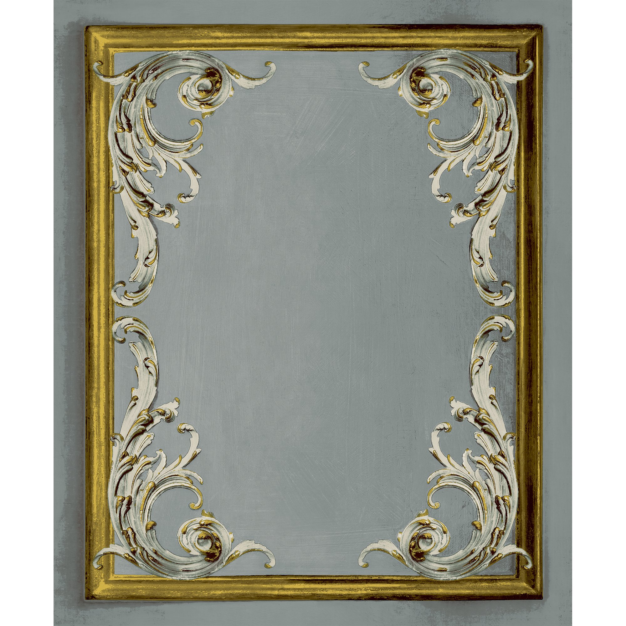 Grandeco Paul Moneypenny Rococo Plaster Panel Wallpaper - Grey