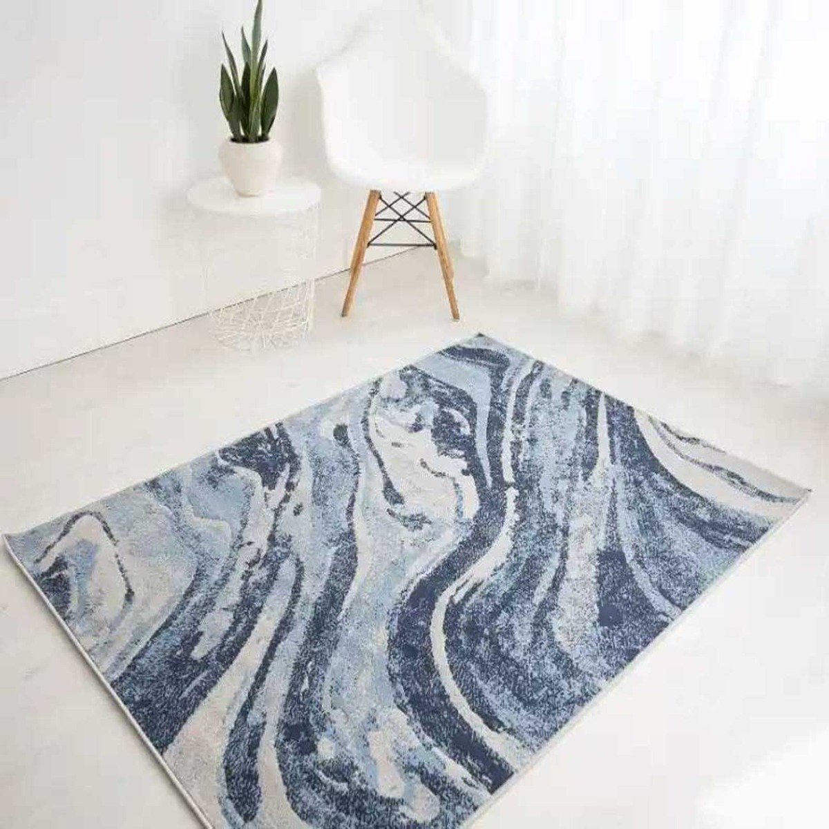 Mega Flooring Blue Modern Abstract Rug - 160 x 230cm