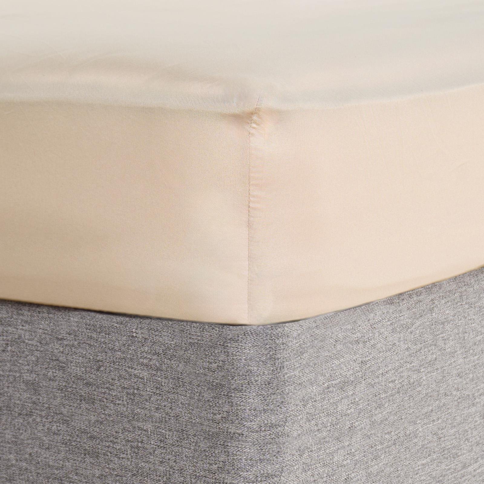OHS Plain Microfibre Deep Fitted Bed Sheet Stone - Double