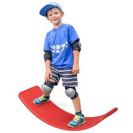 ZONEKIZ Kids Wobble Rocking Balance Board - Red