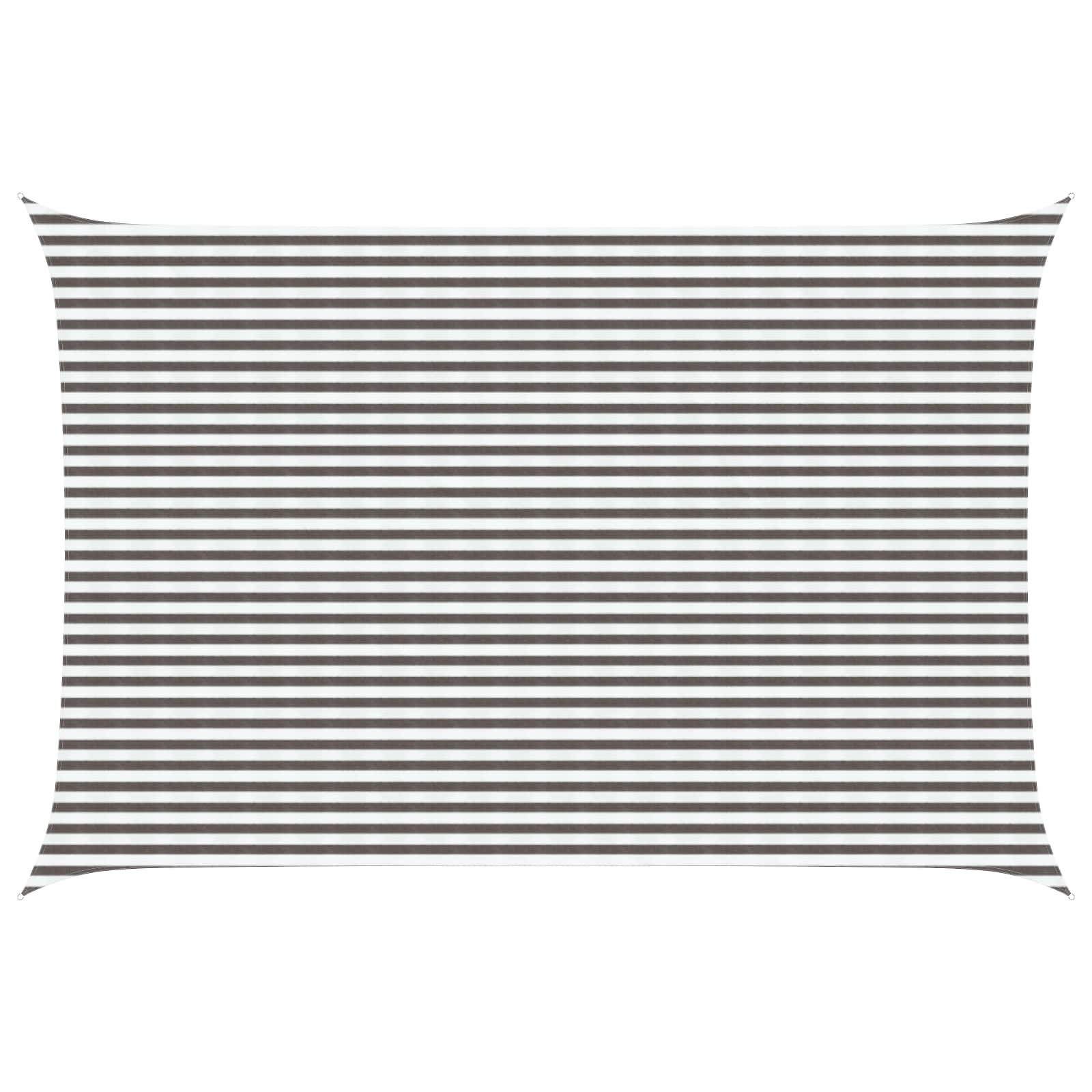 Walplus Rectangular HDPE Sun Shade Sail - Light Grey and White - 400 x 700 cm