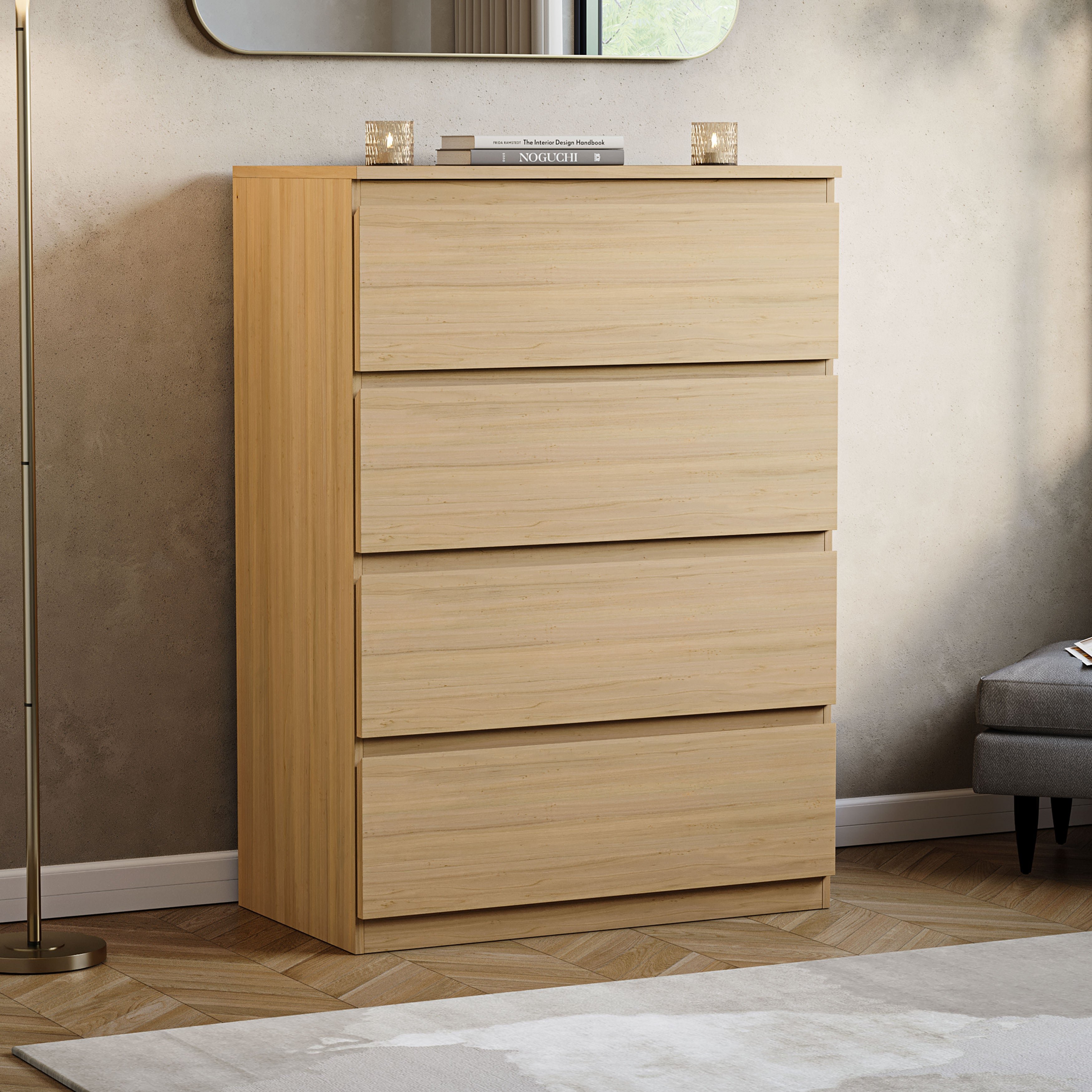 Vida Designs Denver 4 Drawer Chest - Pine
