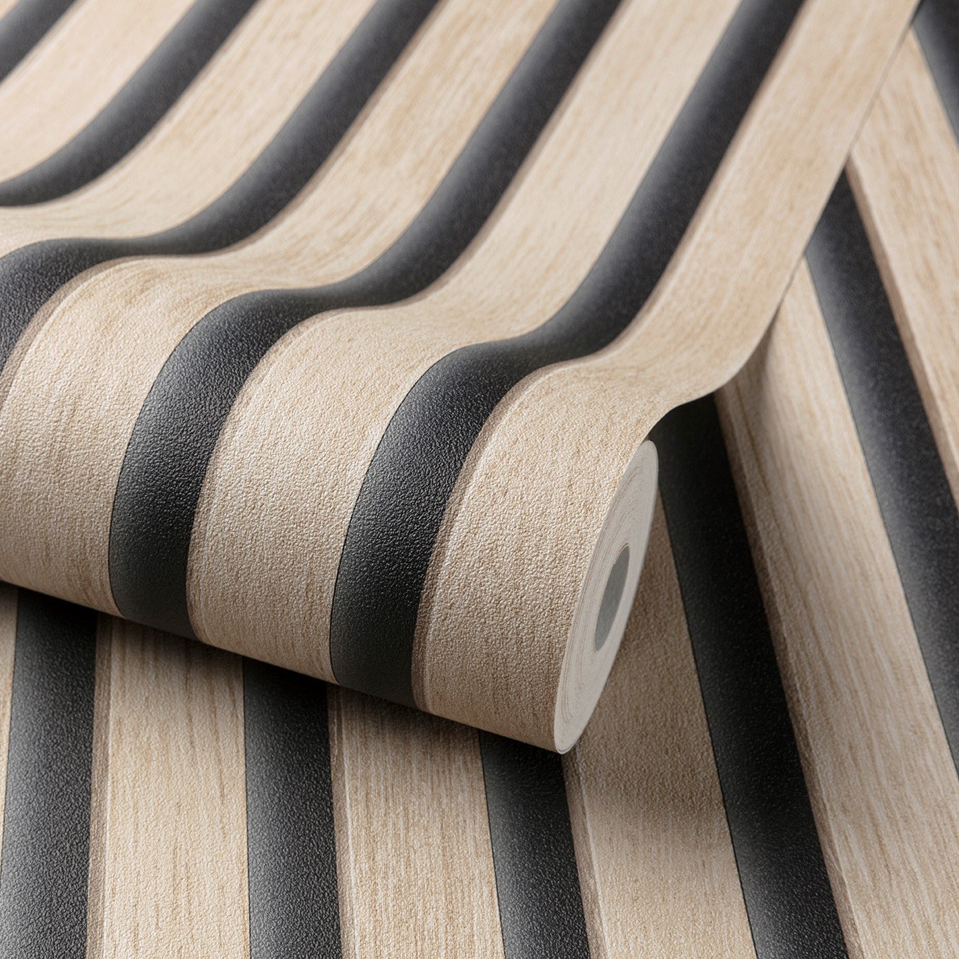 Grandeco Hermes Wood Slat Panel 3D Realistic Effect Textured Wallpaper - Beech