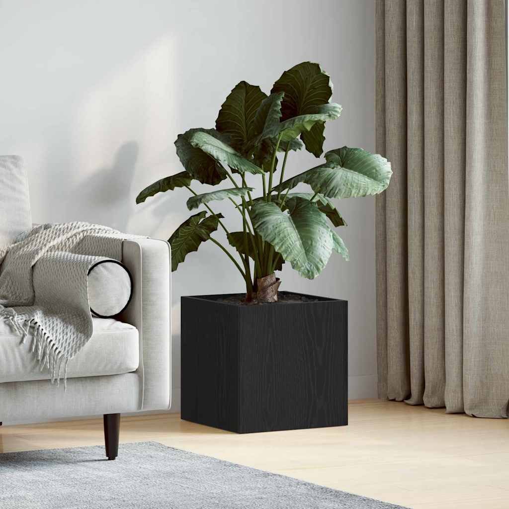 Walplus Wood Garden Planter - Black Oak - 40 x 40 x 40 cm