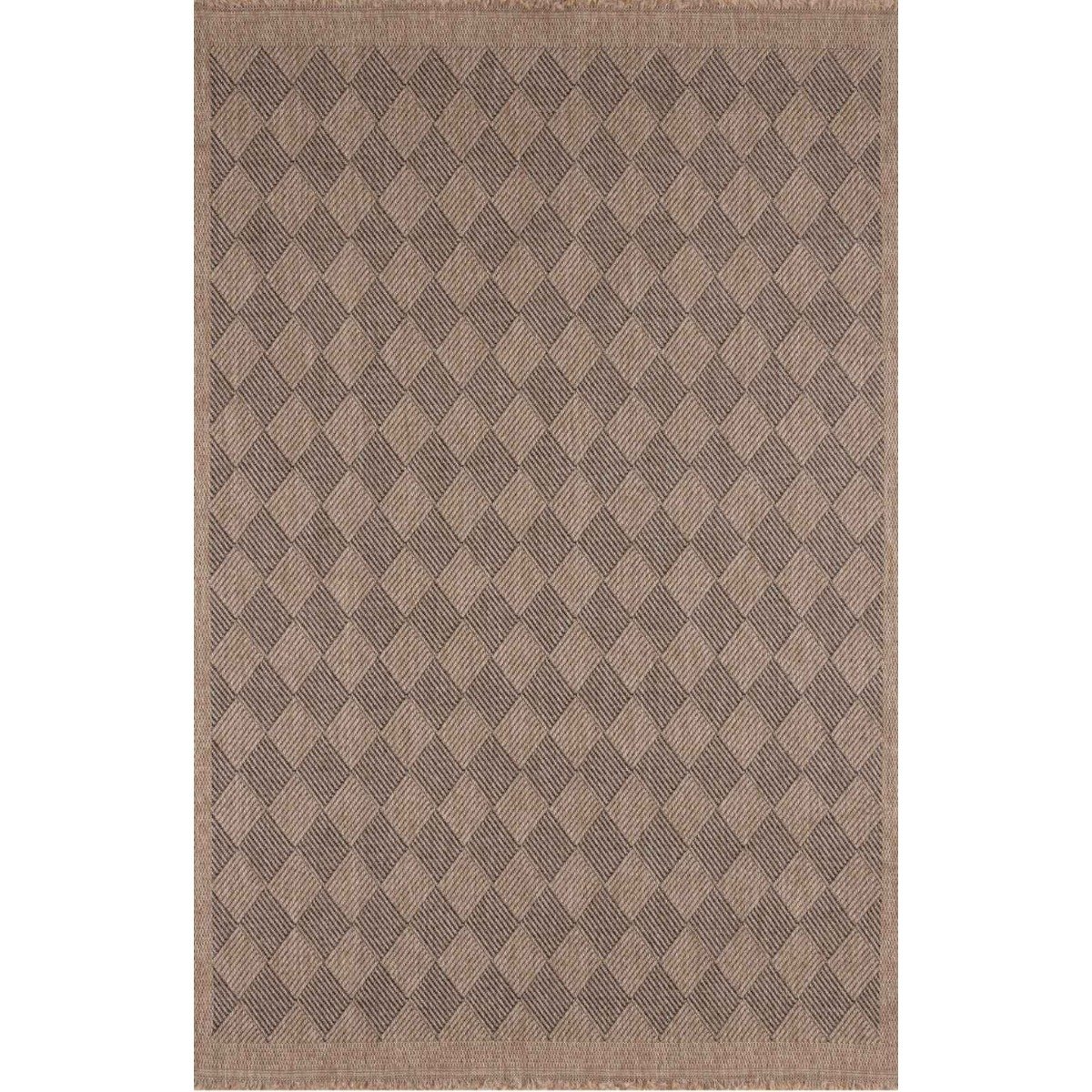 The Rugs Dark Grey Nature Outdoor Indoor Diamond Rug - 160 x 230cm