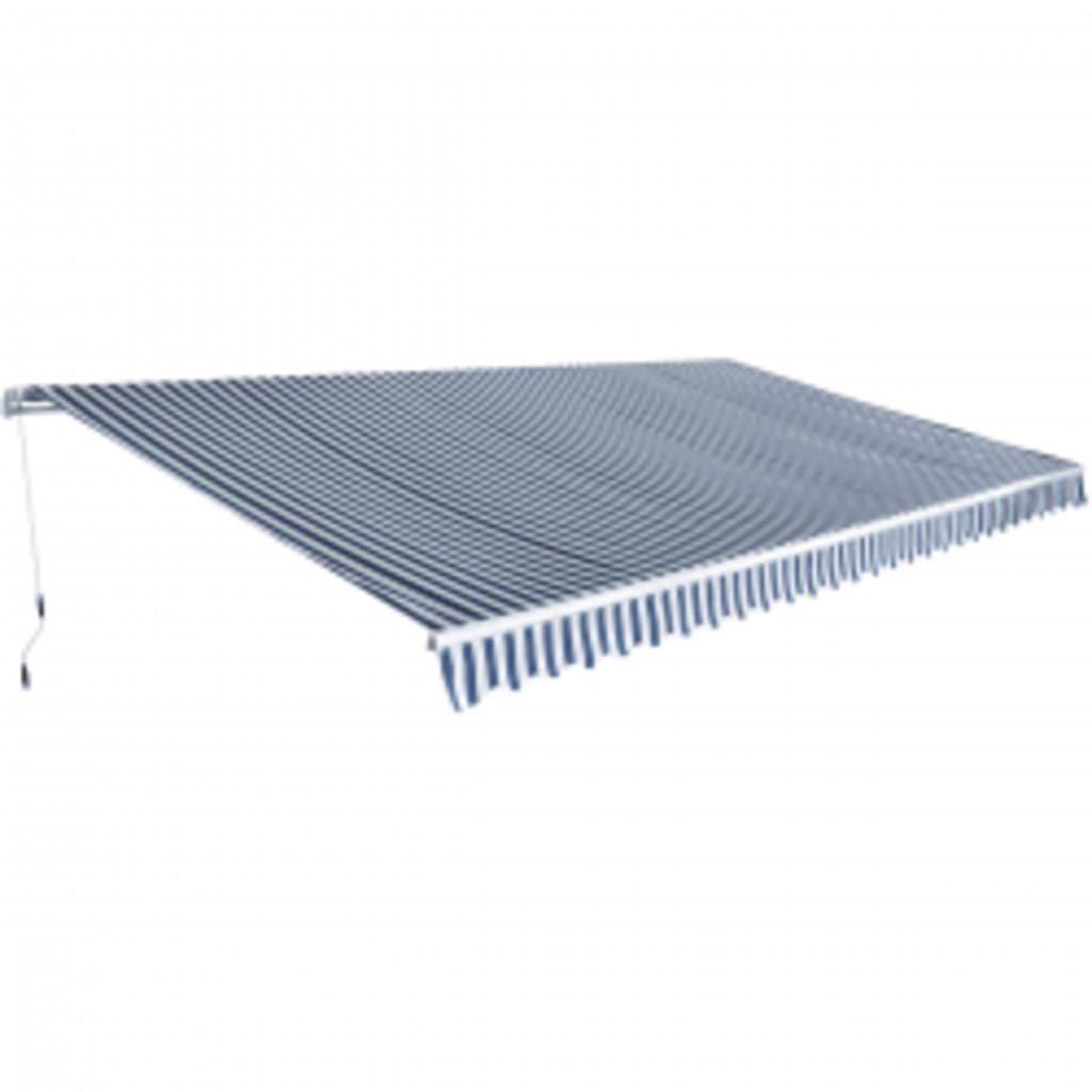 Walplus Polyester Awning - Blue and White - 600 x 300 cm