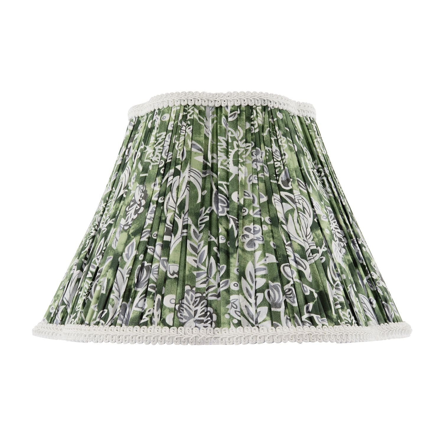 Happy Homewares Emerald Green and White Floral Victorian Lampshade - 35cm