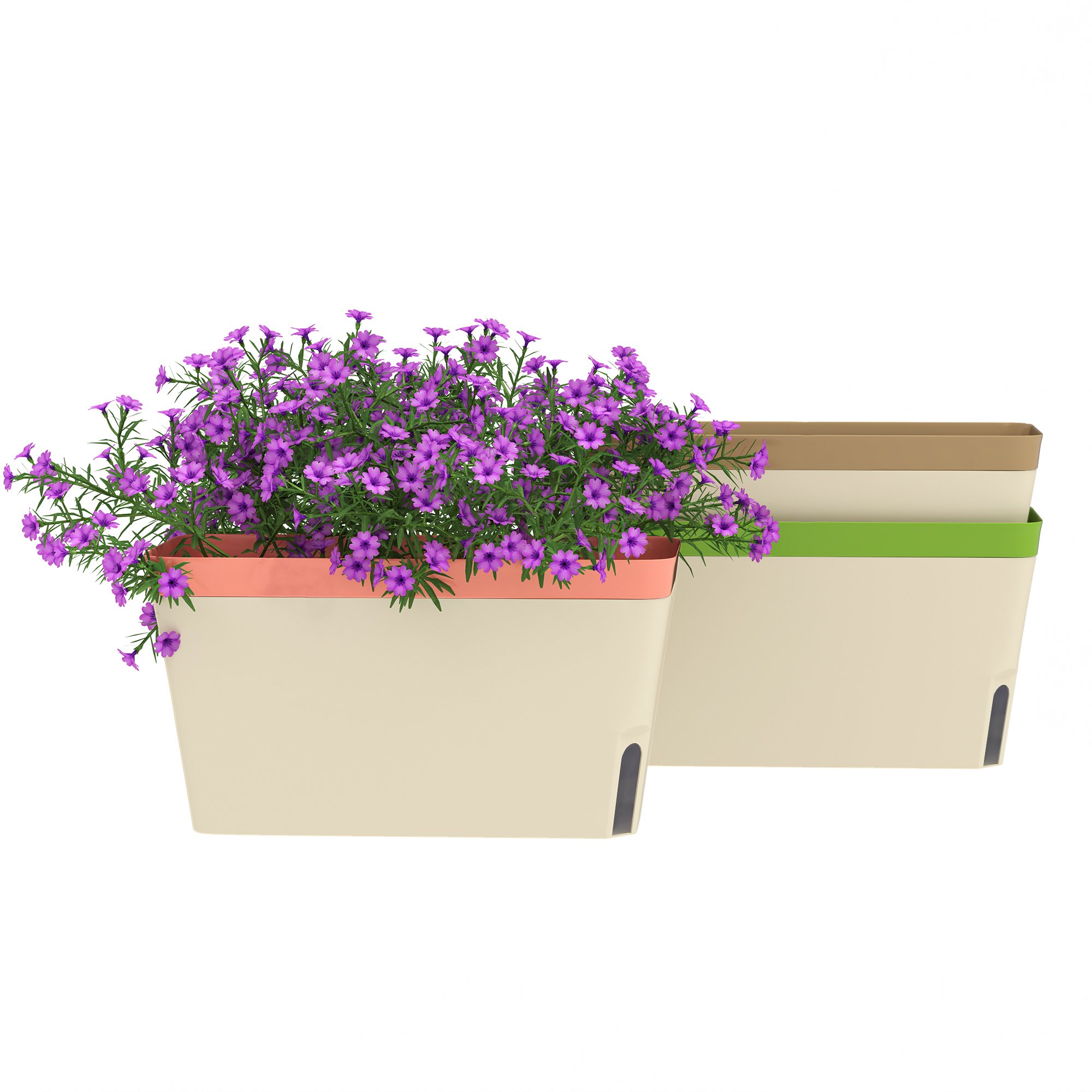 Outsunny 3 Self Watering Outdoor Plant Pots - White